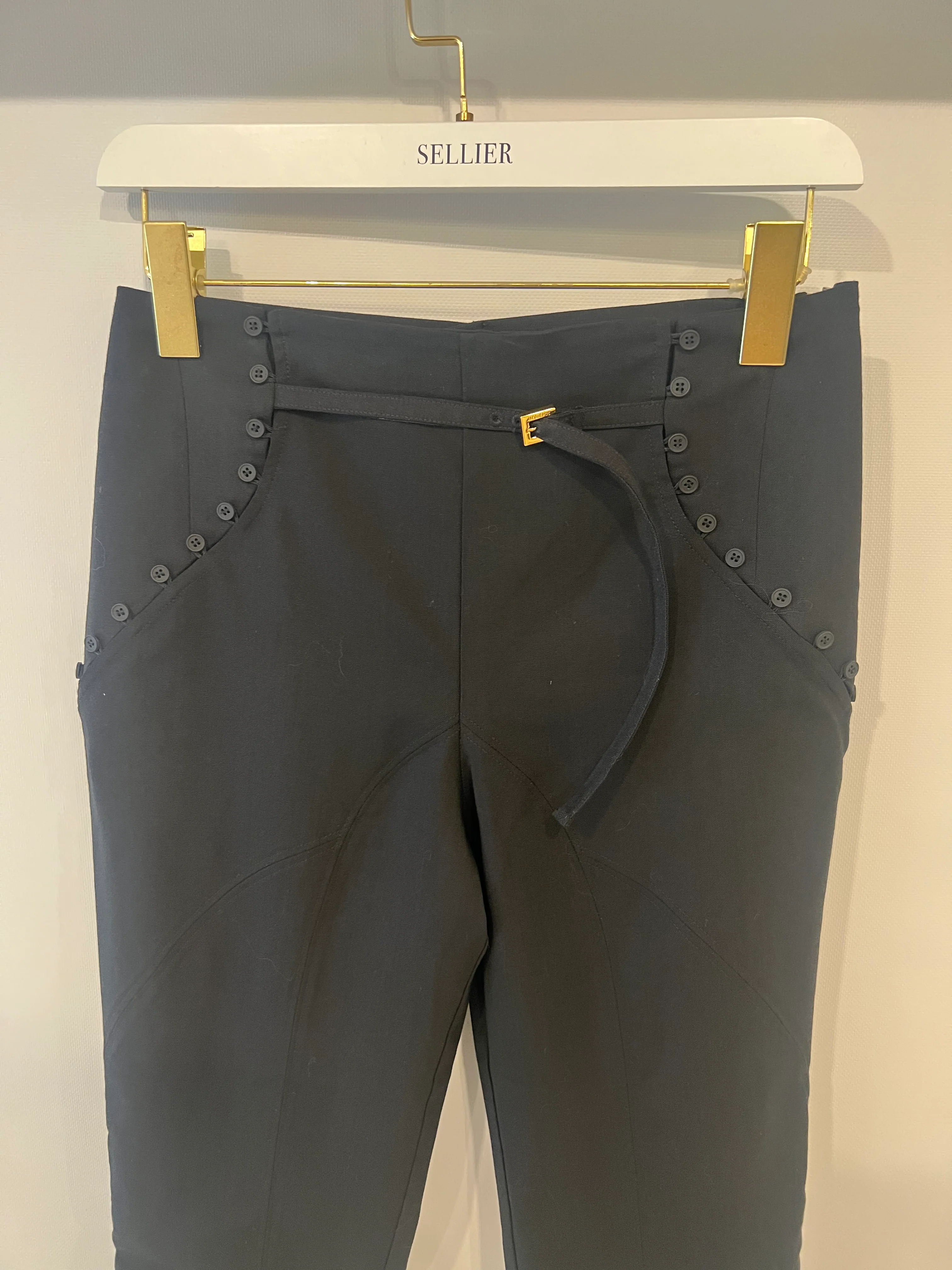 Jacquemus Black Le Caraco Trousers with Button and Buckles Details Size FR 38 (UK 10) - Image 12