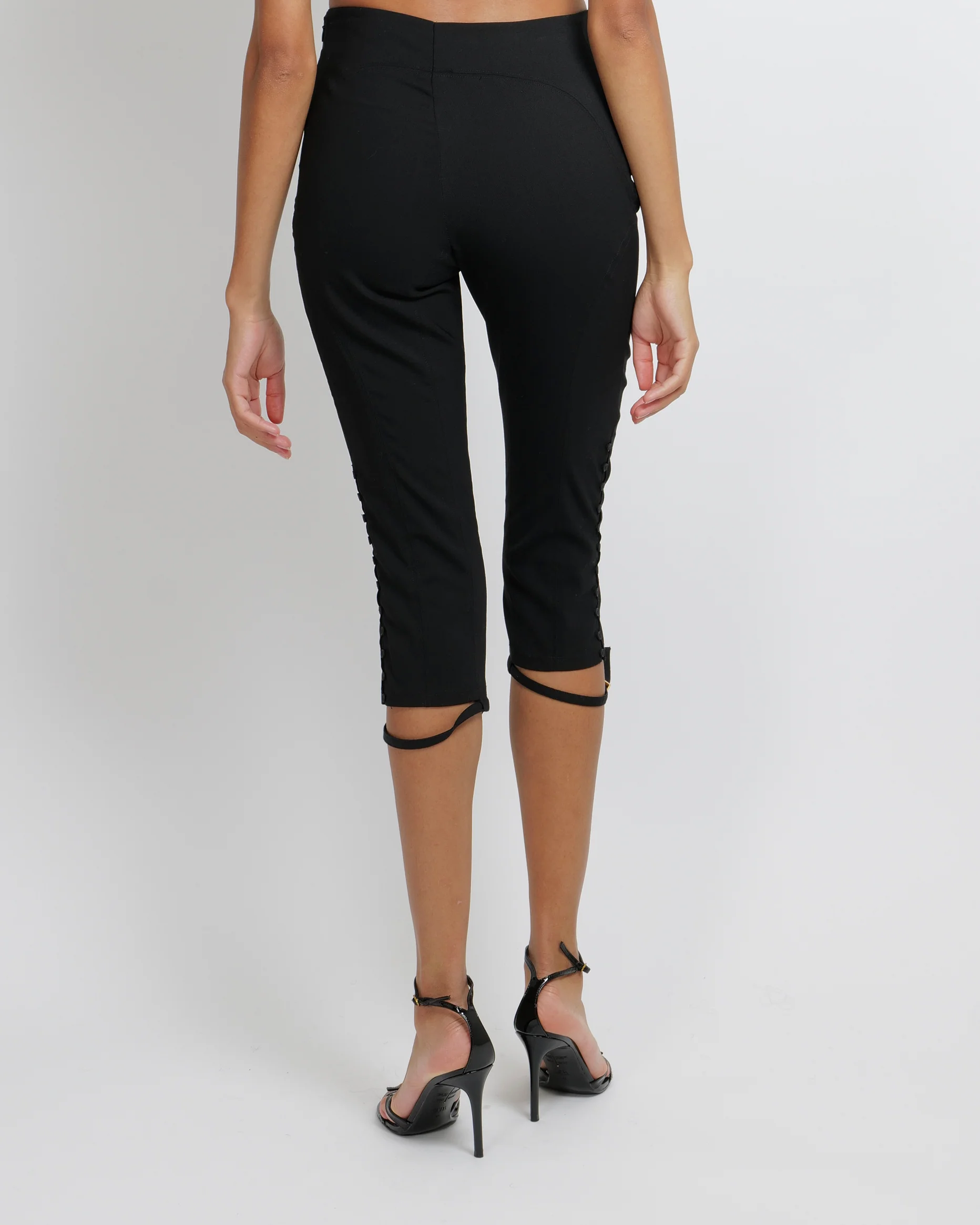 Jacquemus Black Le Caraco Trousers with Button and Buckles Details Size FR 38 (UK 10) - Image 5