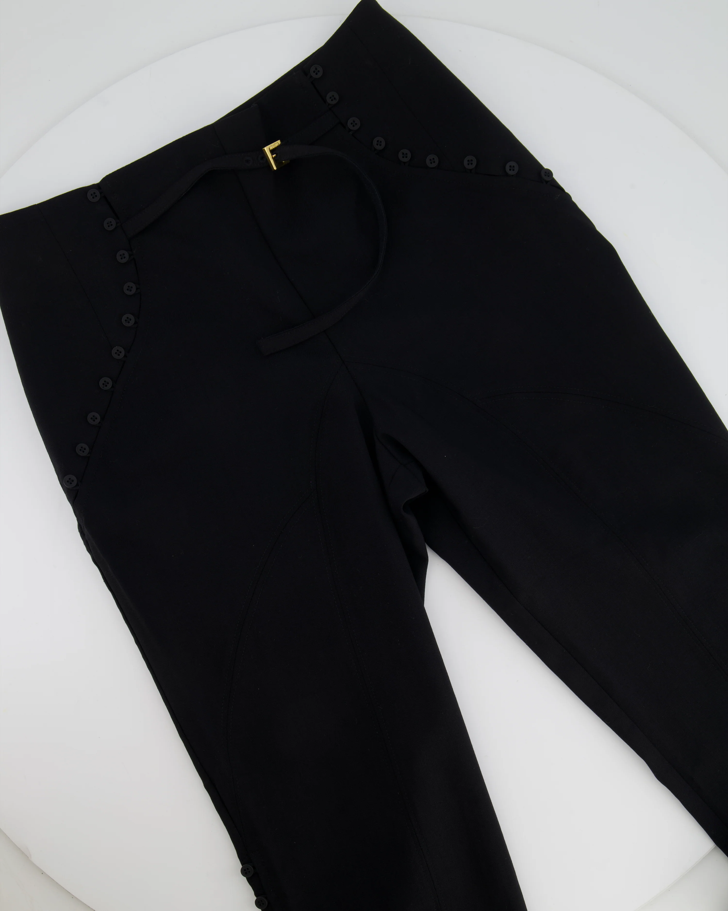 Jacquemus Black Le Caraco Trousers with Button and Buckles Details Size FR 38 (UK 10) - Image 6