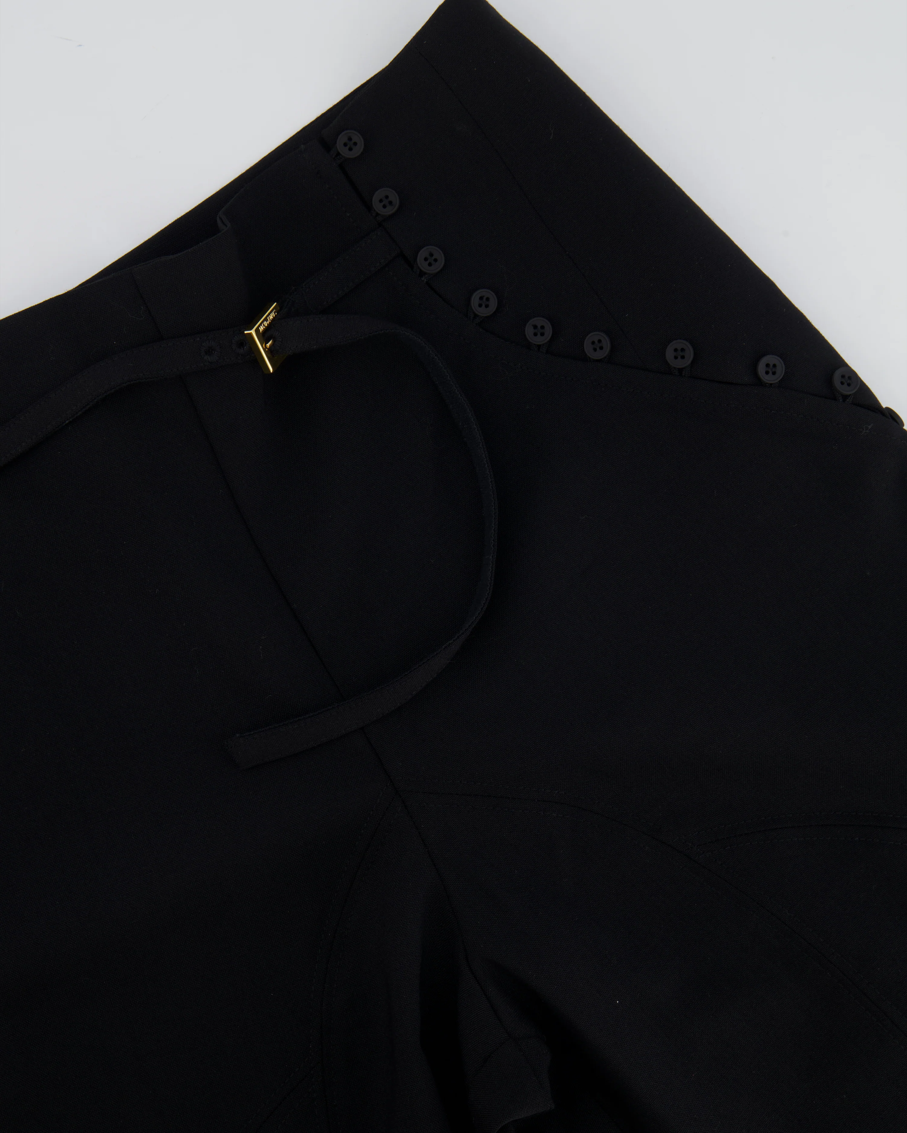 Jacquemus Black Le Caraco Trousers with Button and Buckles Details Size FR 38 (UK 10) - Image 8