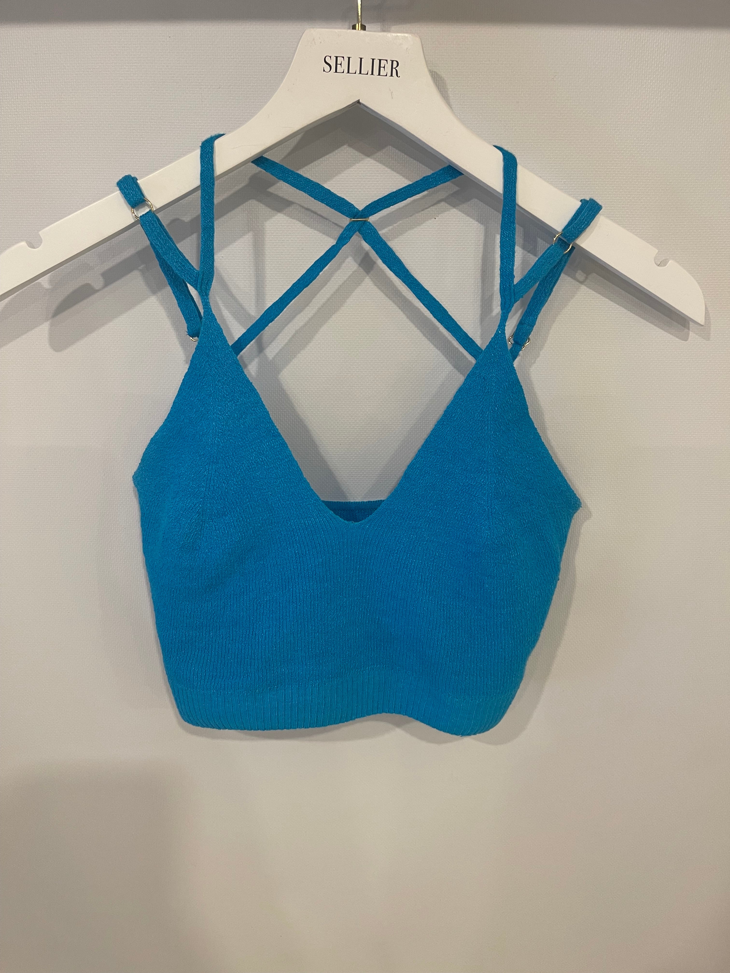 Jacquemus Blue Cropped Top with Back Strap Details FR 38 (UK 10) - Image 4