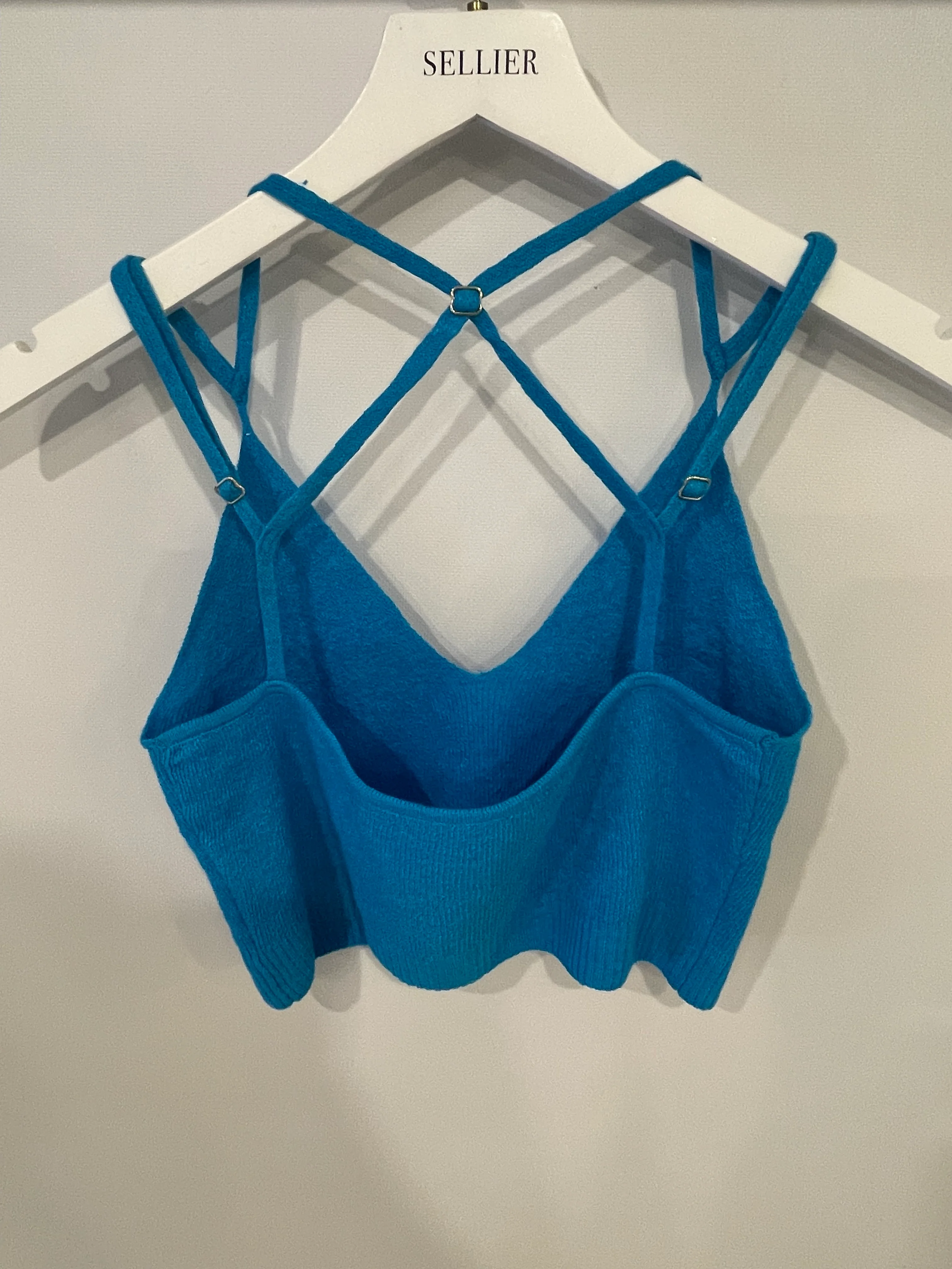 Jacquemus Blue Cropped Top with Back Strap Details FR 38 (UK 10) - Image 5