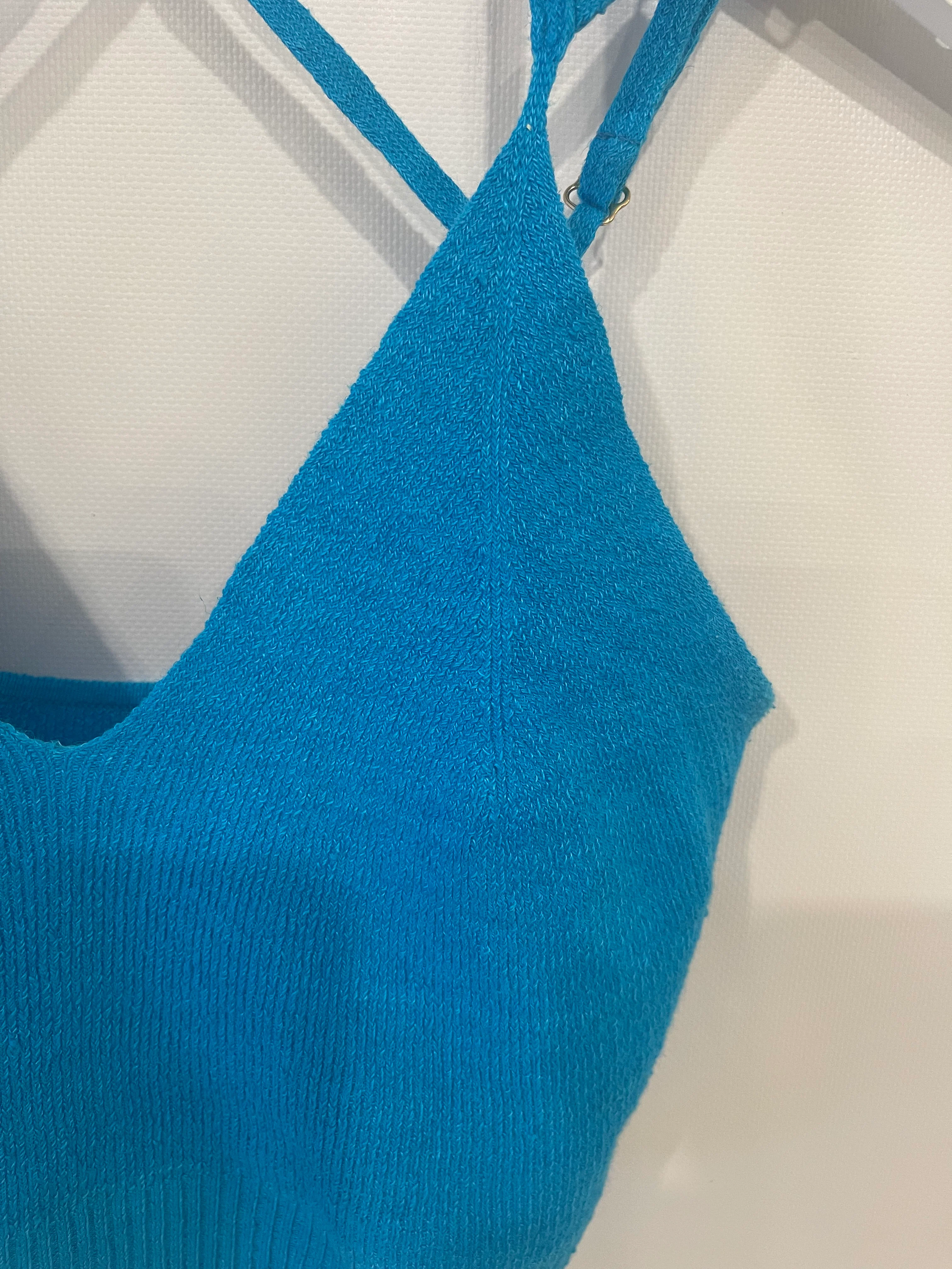 Jacquemus Blue Cropped Top with Back Strap Details FR 38 (UK 10) - Image 6