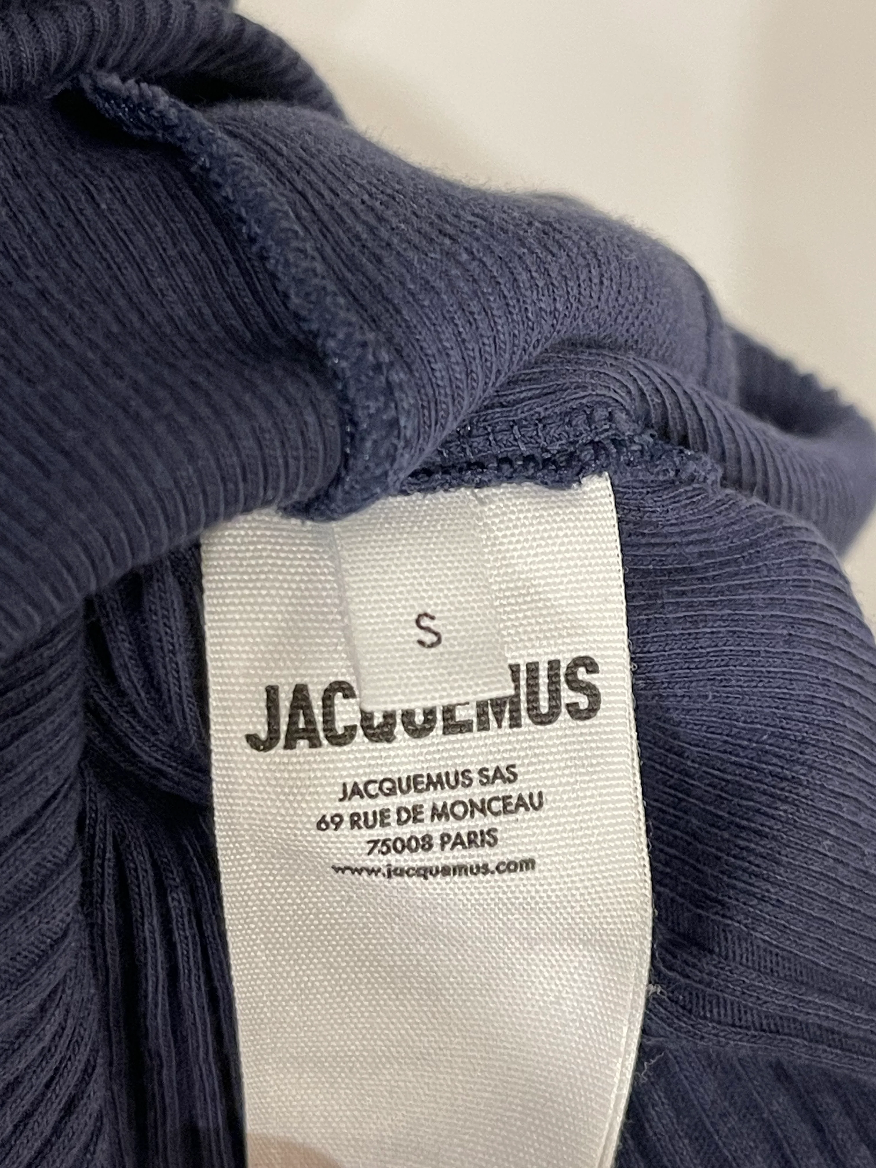Jacquemus Navy Sleeveless Ribbed Bodysuit with Logo Detail FR 36 (UK 8) RRP £170 - Image 8