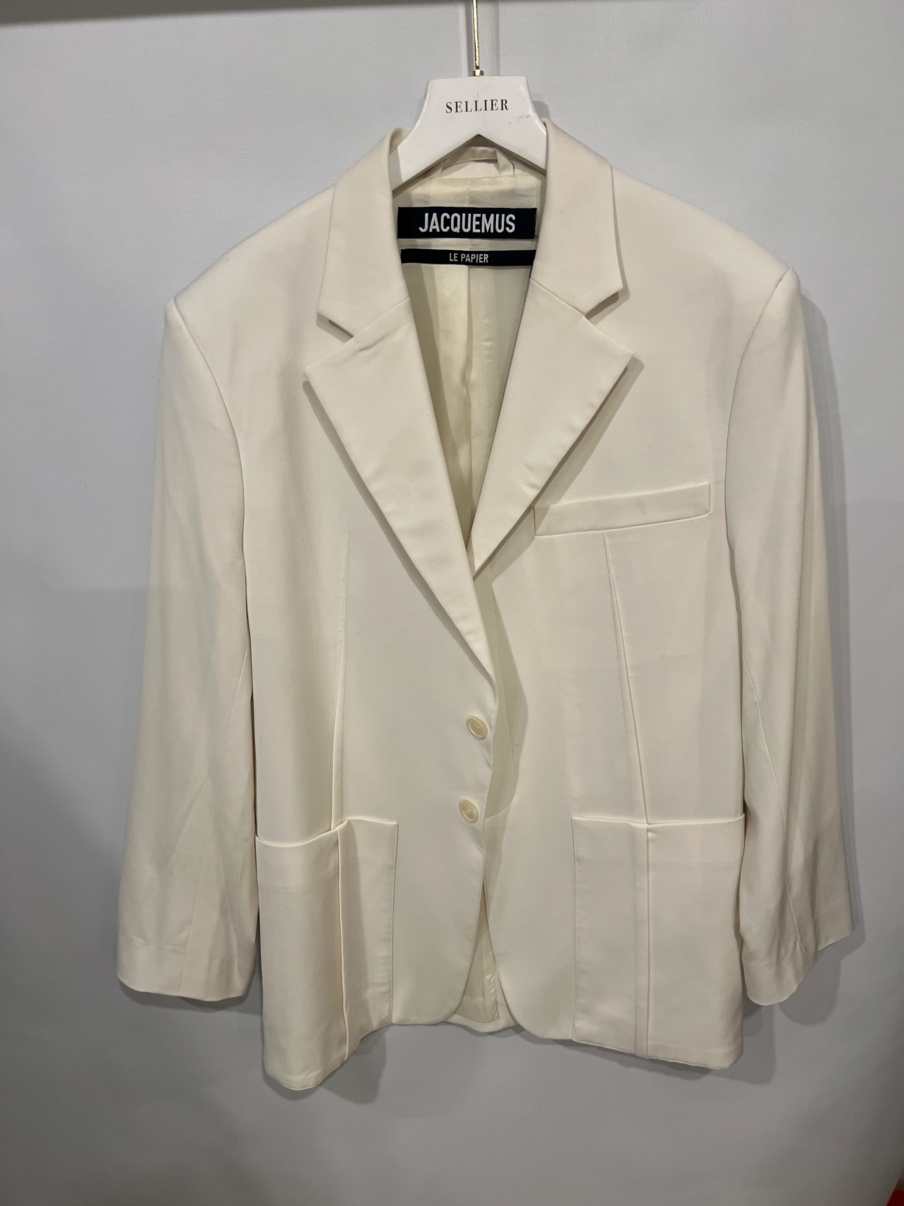 Jacquemus Ivory Le Papier La Veste d'Homme Blazer Jacket Size FR 36 (UK 8) RRP £700 - Image 6
