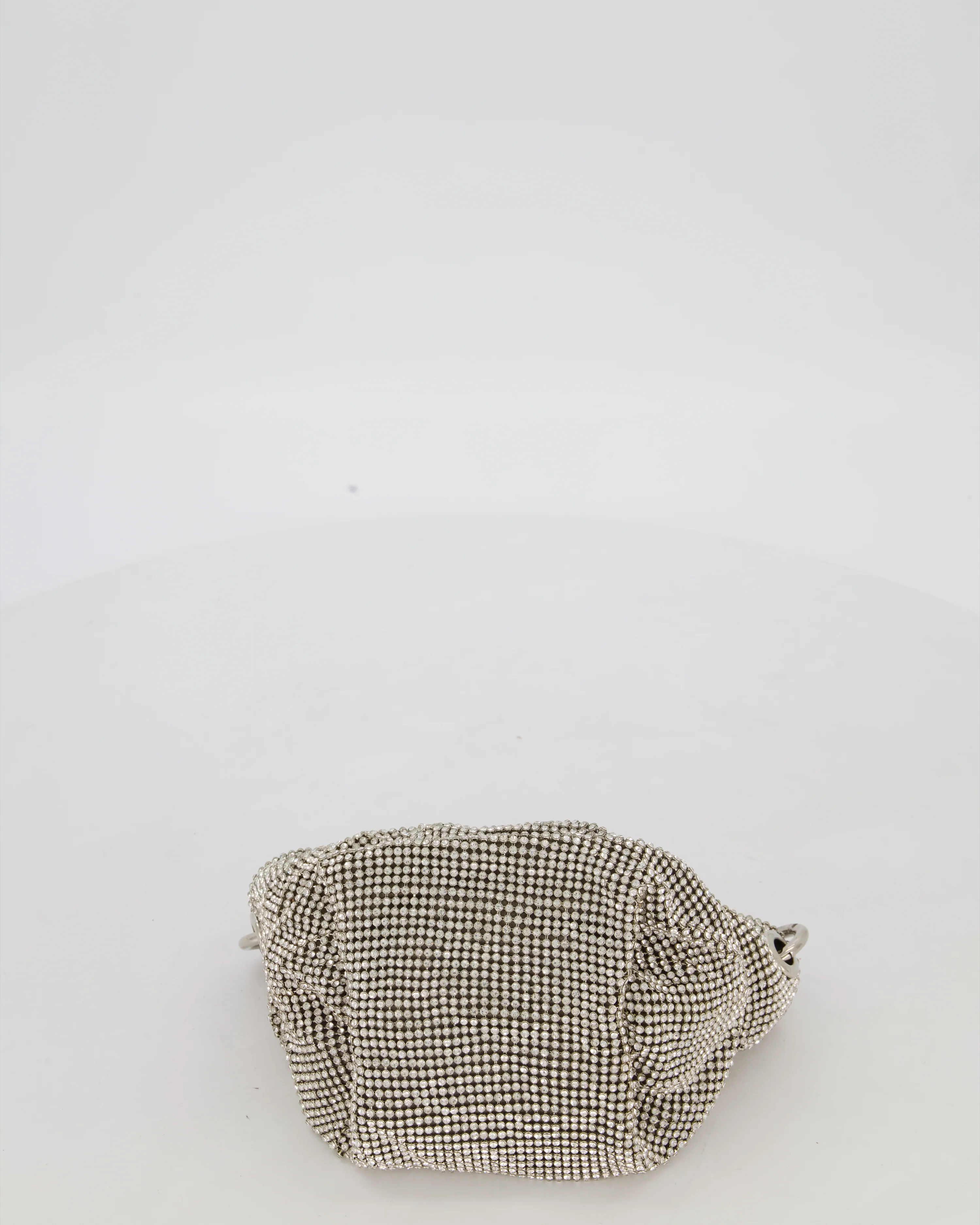 Jimmy Choo Bonny Silver Crystal Embellished Satin Shoulder Bag with Silver - Image 19