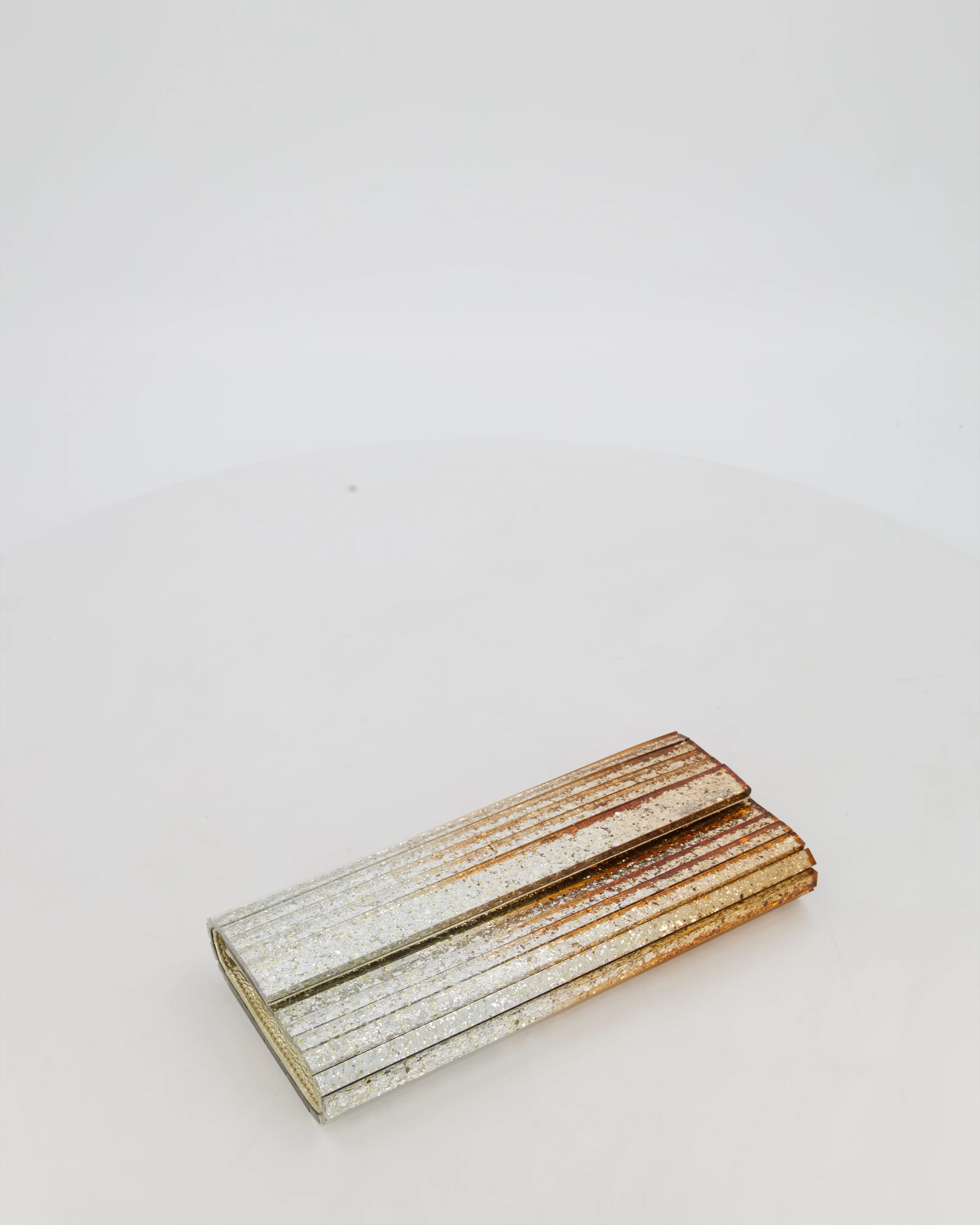 Jimmy Choo Gold Fine Glitter Acrylic Clutch Bag with Gold Chain RRP £650 - Image 18