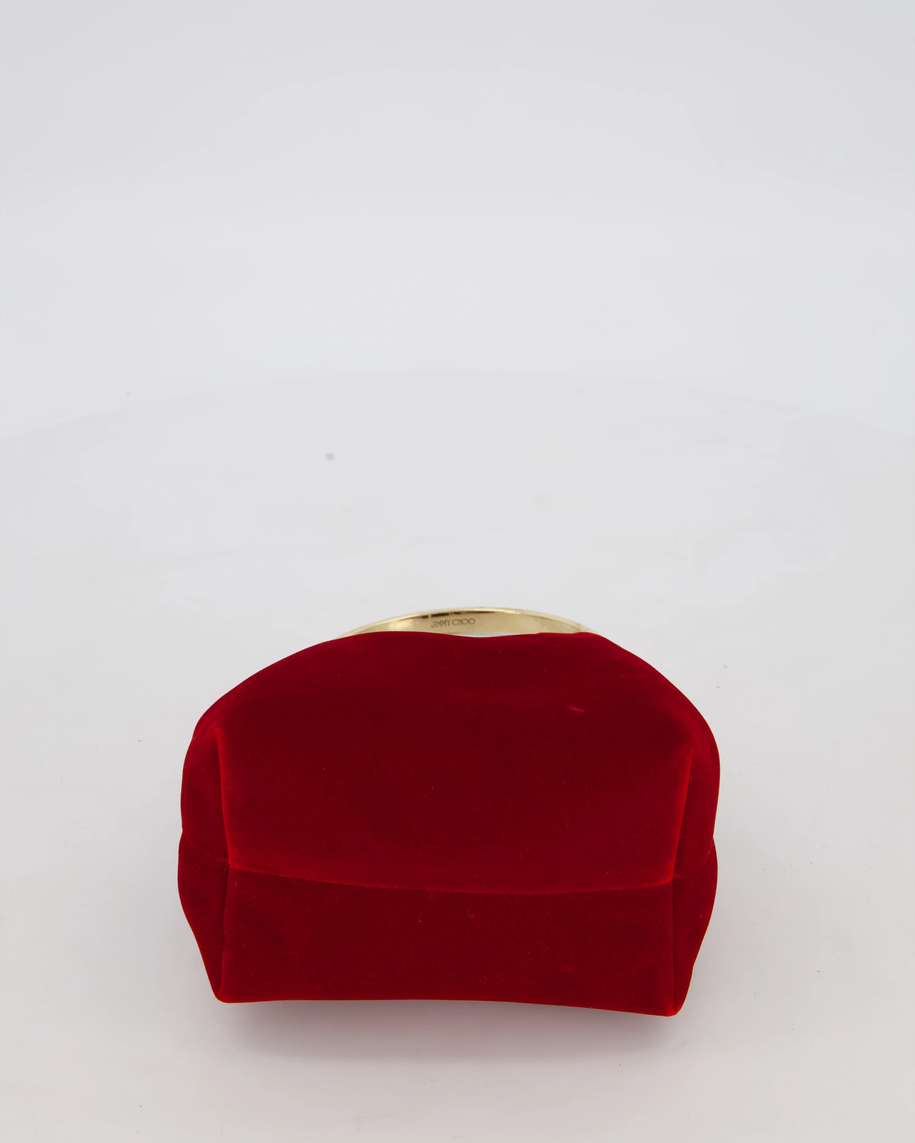 Jimmy Choo Red Velvet Bon Bon Top Handle Bag with Gold Hardware - Image 17
