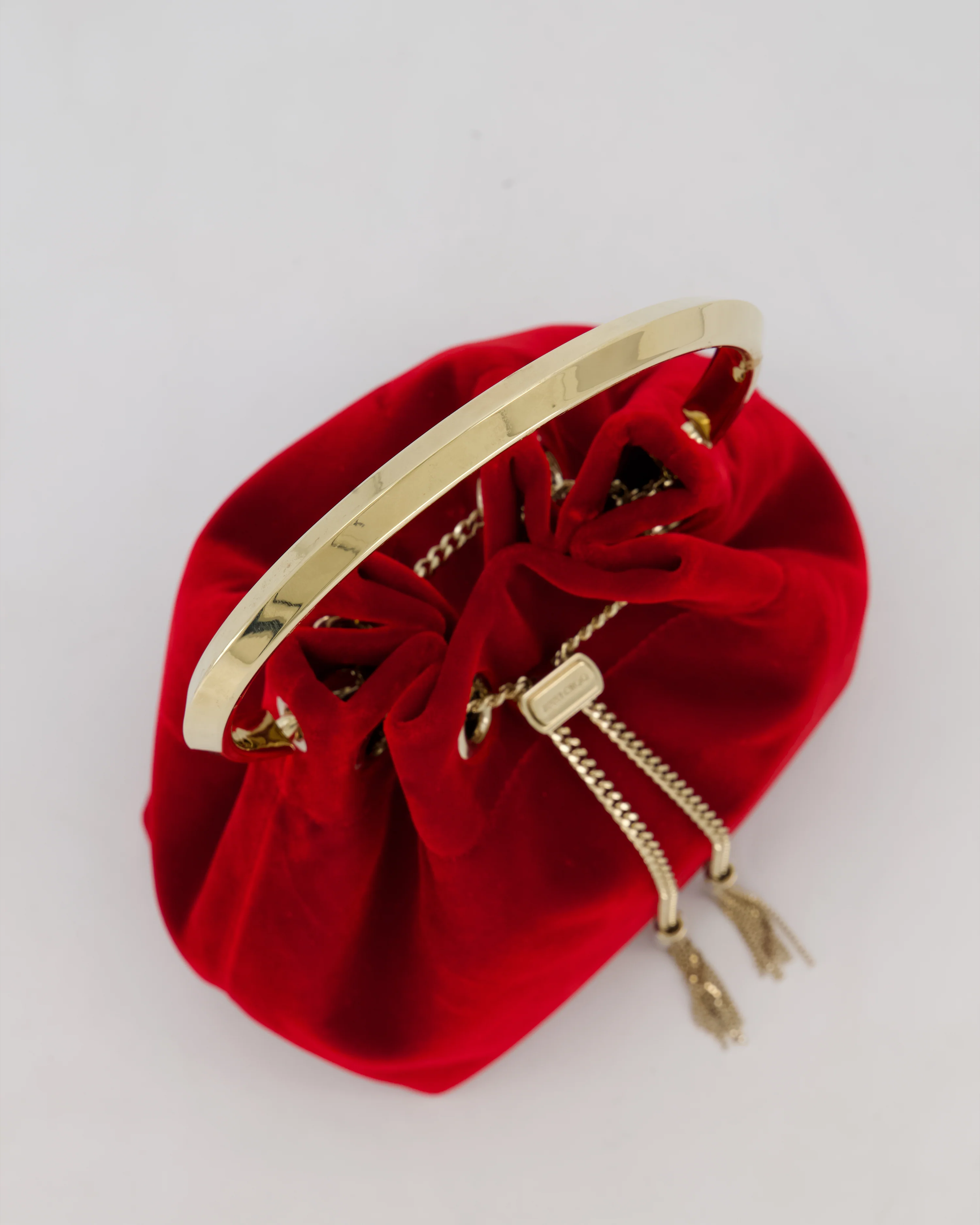 Jimmy Choo Red Velvet Bon Bon Top Handle Bag with Gold Hardware - Image 19