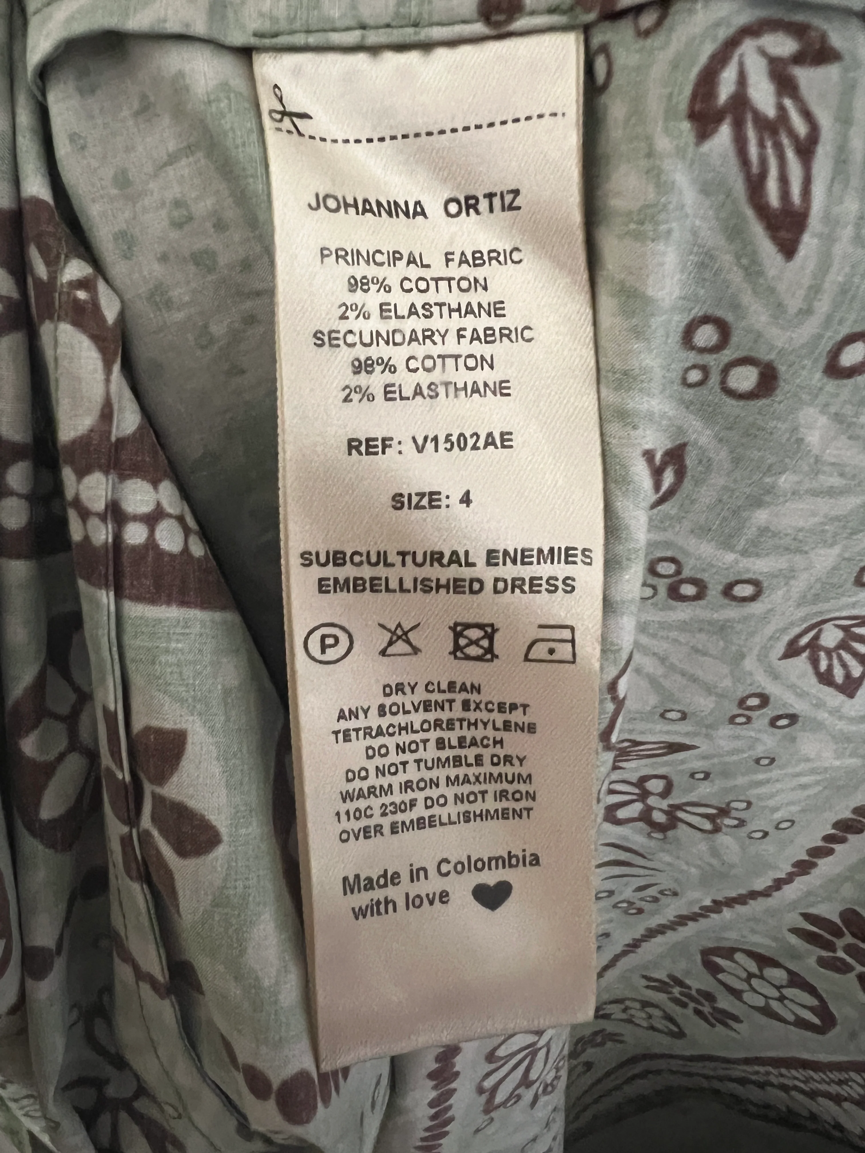 Johanna Ortiz Green and Pink Abstract Print Maxi Dress with Embellished Detail Size US 4 (UK 8) - Image 13
