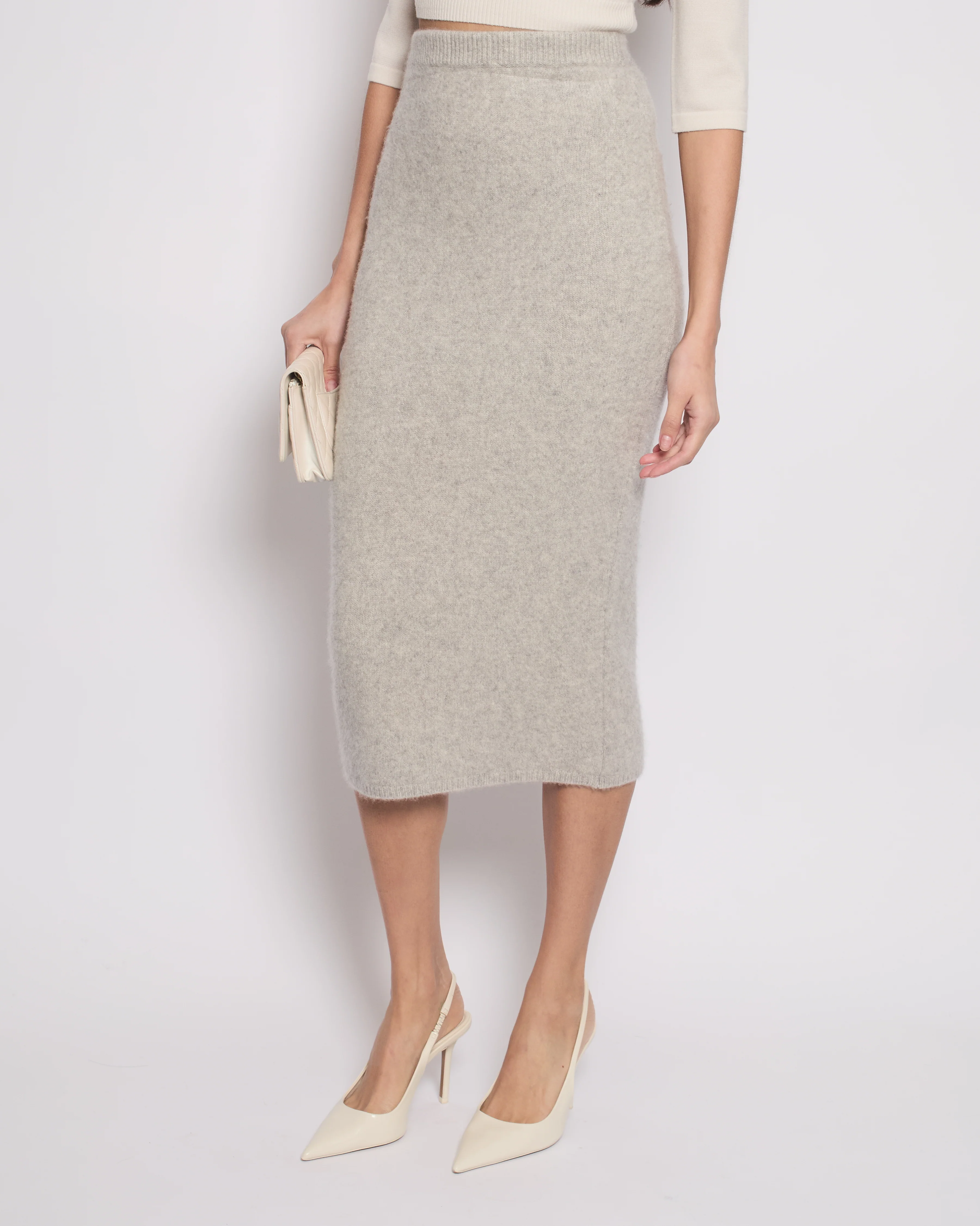 Joseph Grey Cashmere Tube Skirt Size S (UK 8) - Image 3