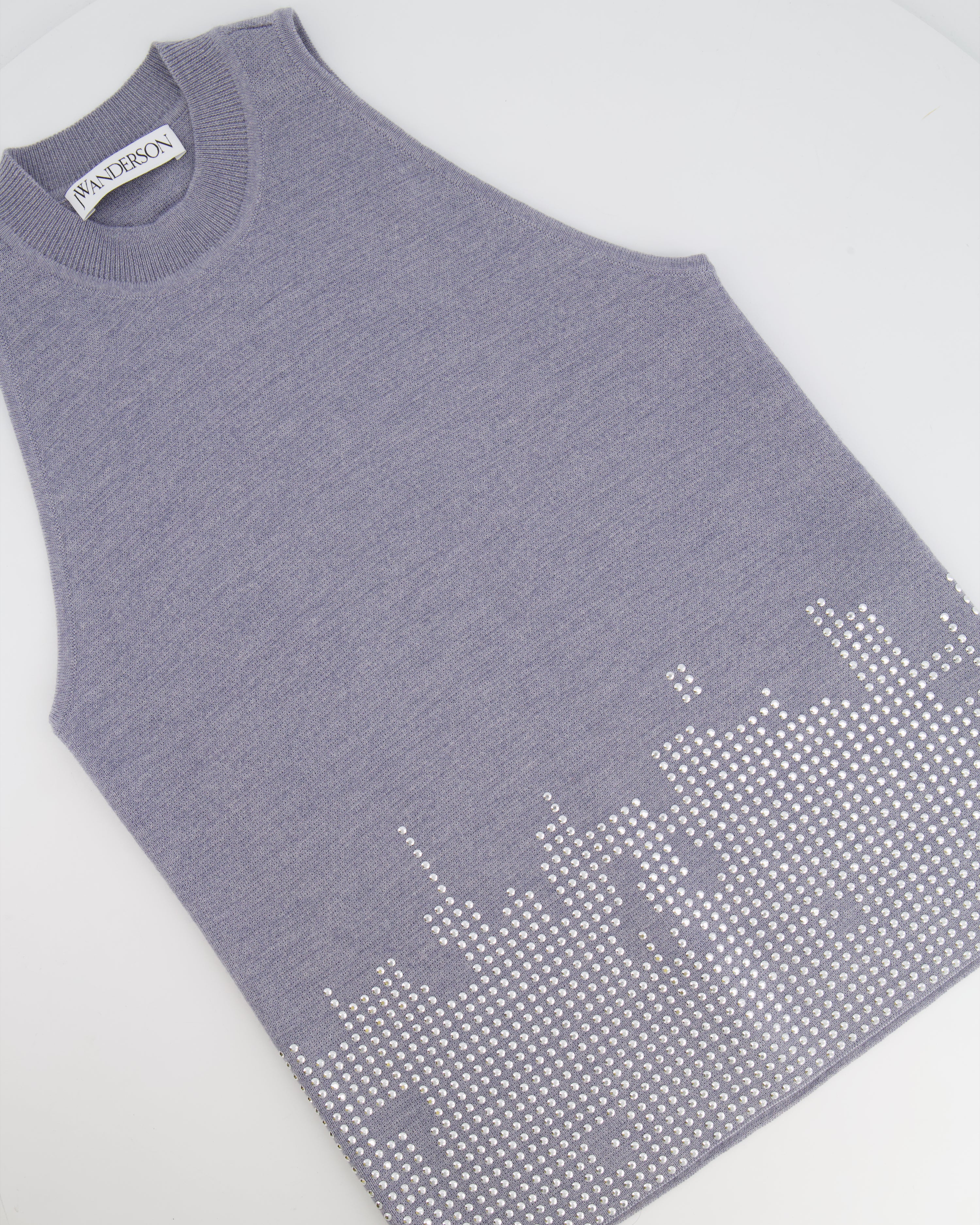 JW Anderson Grey Wool Embellished Set , Mini Skirt and Top Set Size XS (UK 6) RRP £700 - Image 5