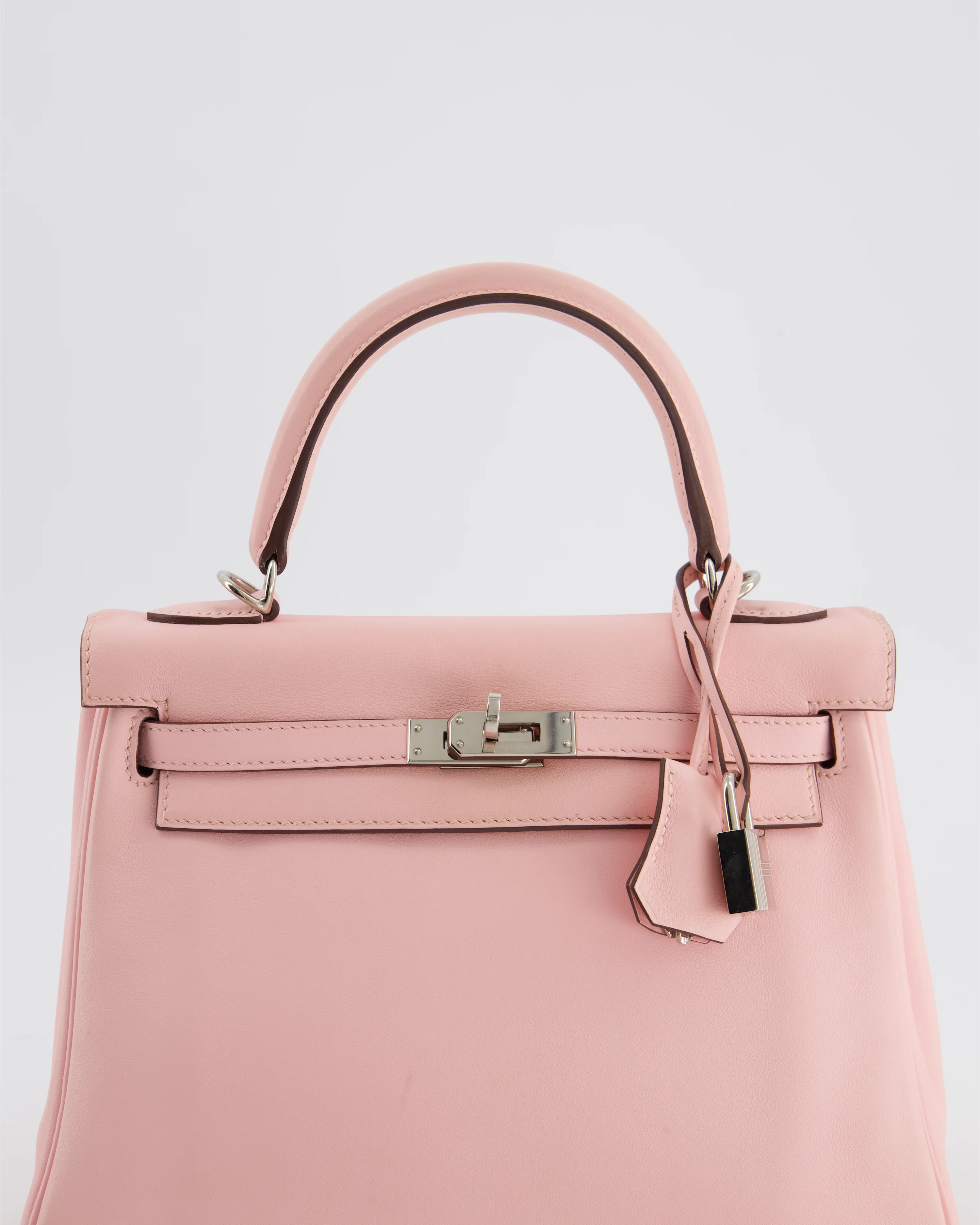 Hermès Kelly 25 Retourne Bag in Rose Sakura Swift Leather with Palladium Hardware - Image 11