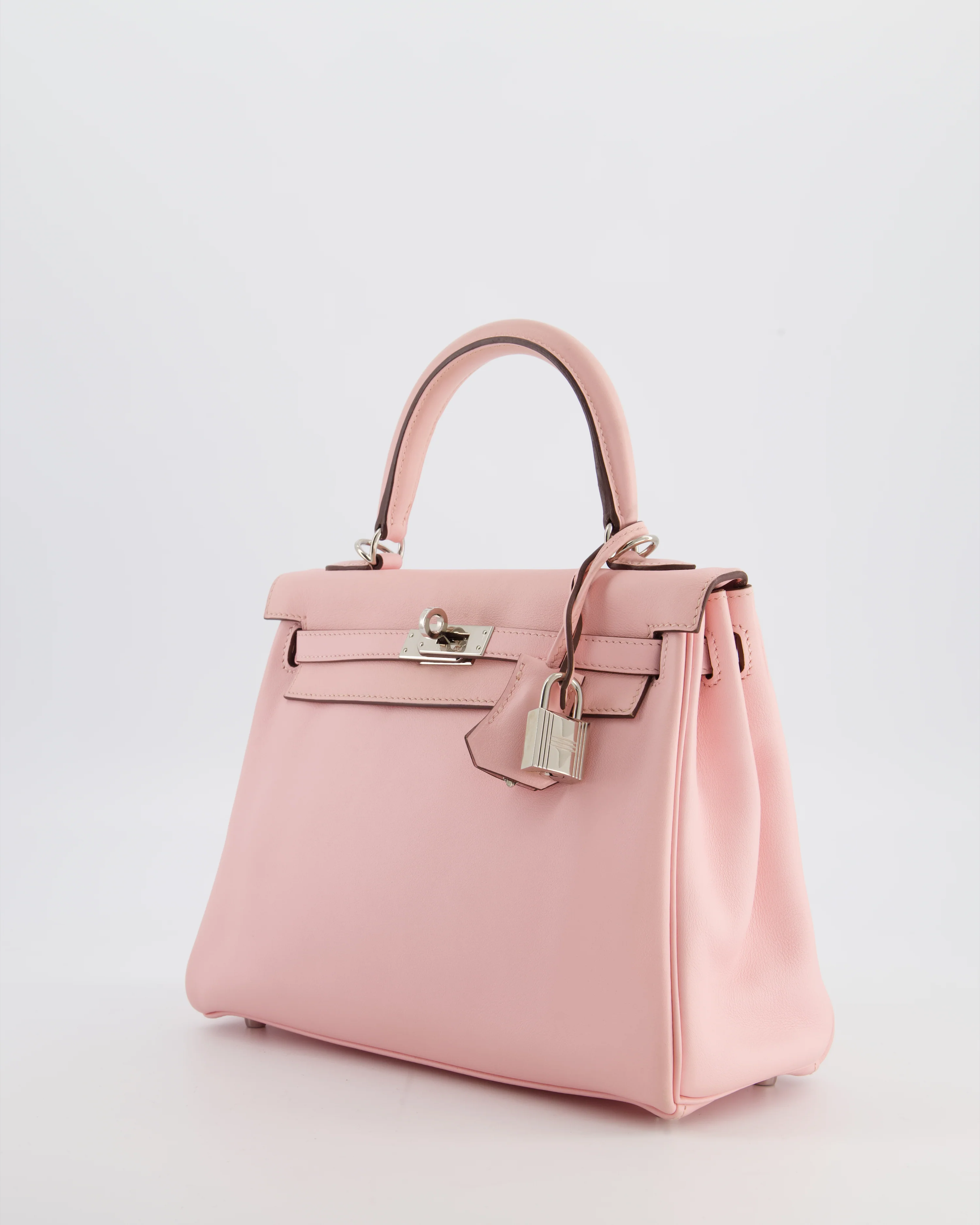 Hermès Kelly 25 Retourne Bag in Rose Sakura Swift Leather with Palladium Hardware - Image 9