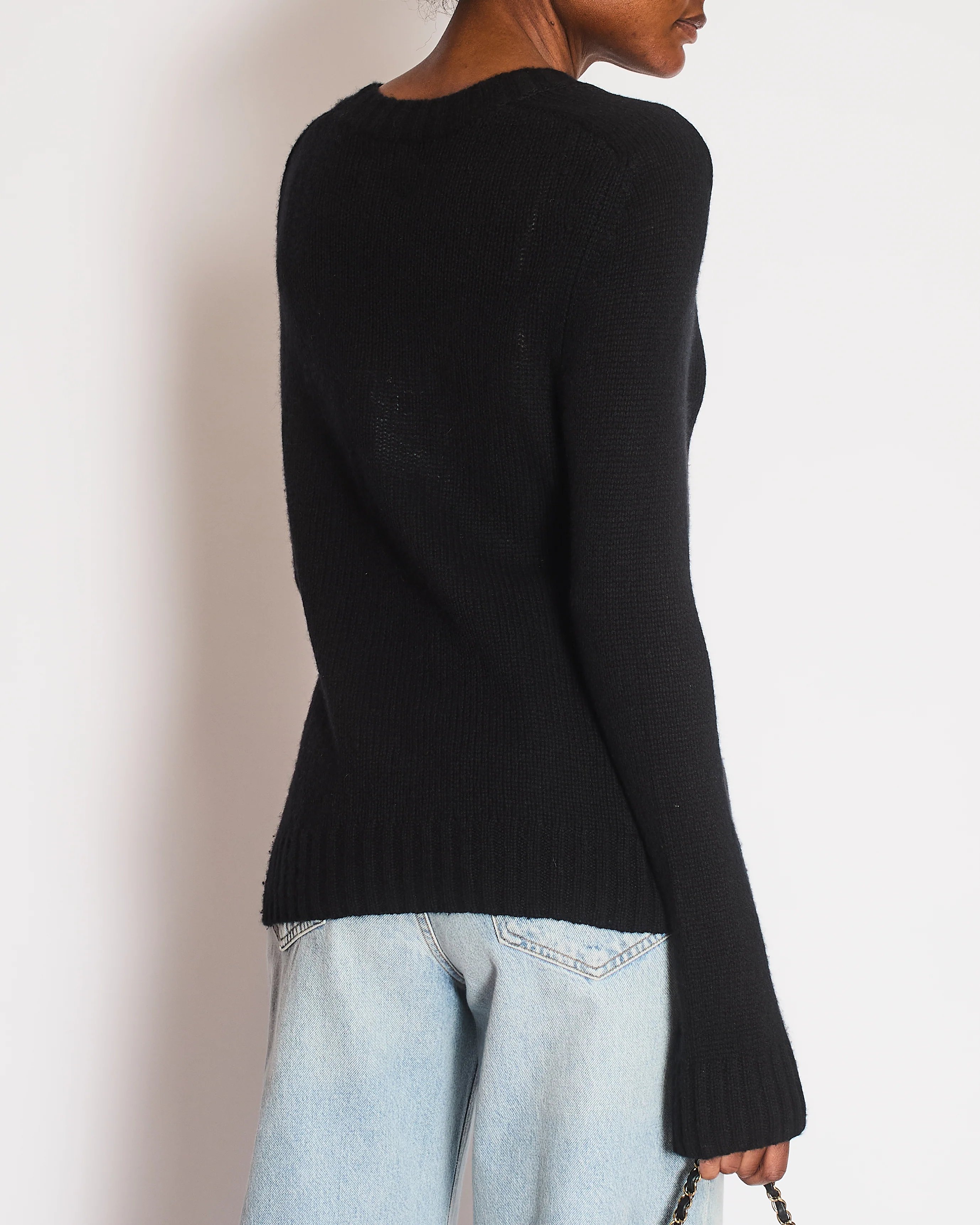 Khaite Black Long-Sleeve Cashmere Jumper Size M (UK 10) - Image 4