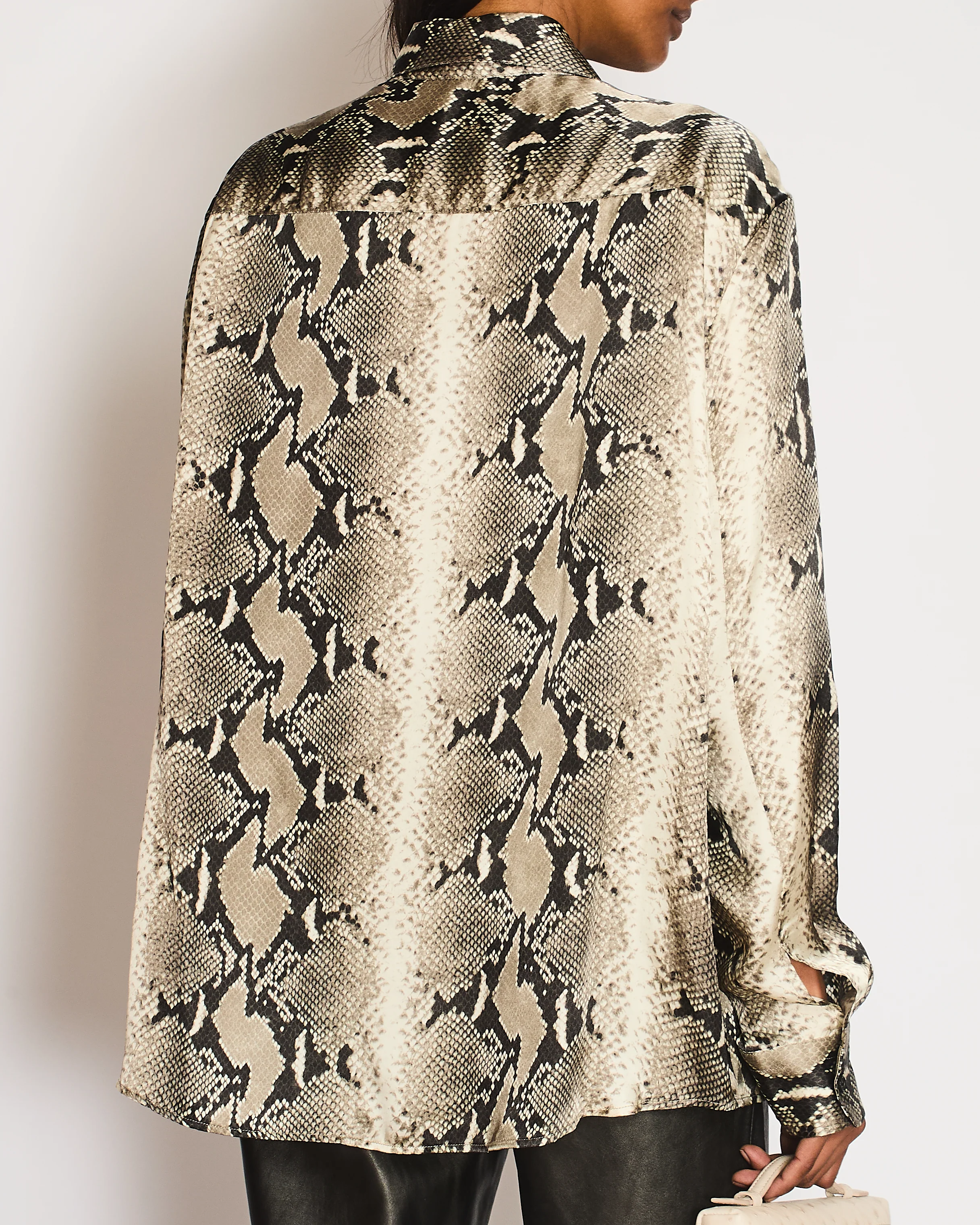 Khaite Grey Snakeskin Print Shirt Size UK 8 - Image 5