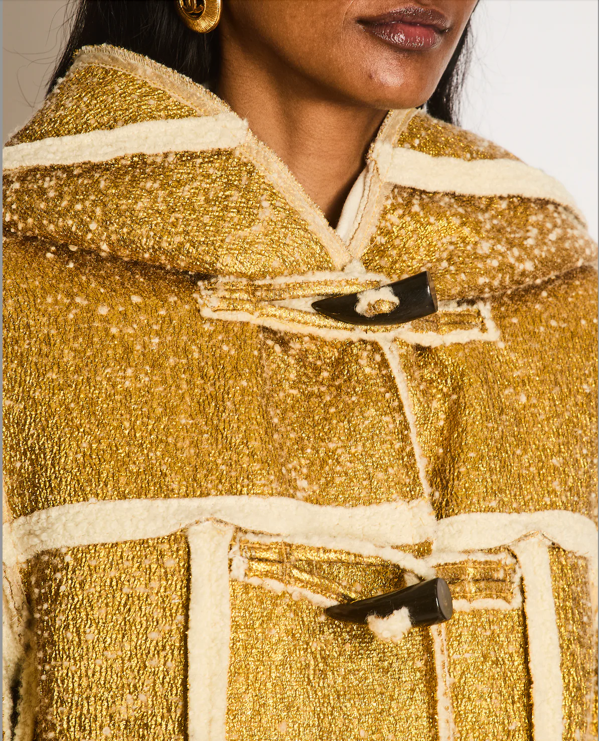 Lanvin 2015 Gold Hooded Wool Coat with Toggle Button Detail Size FR 38 (UK 10) - Image 4