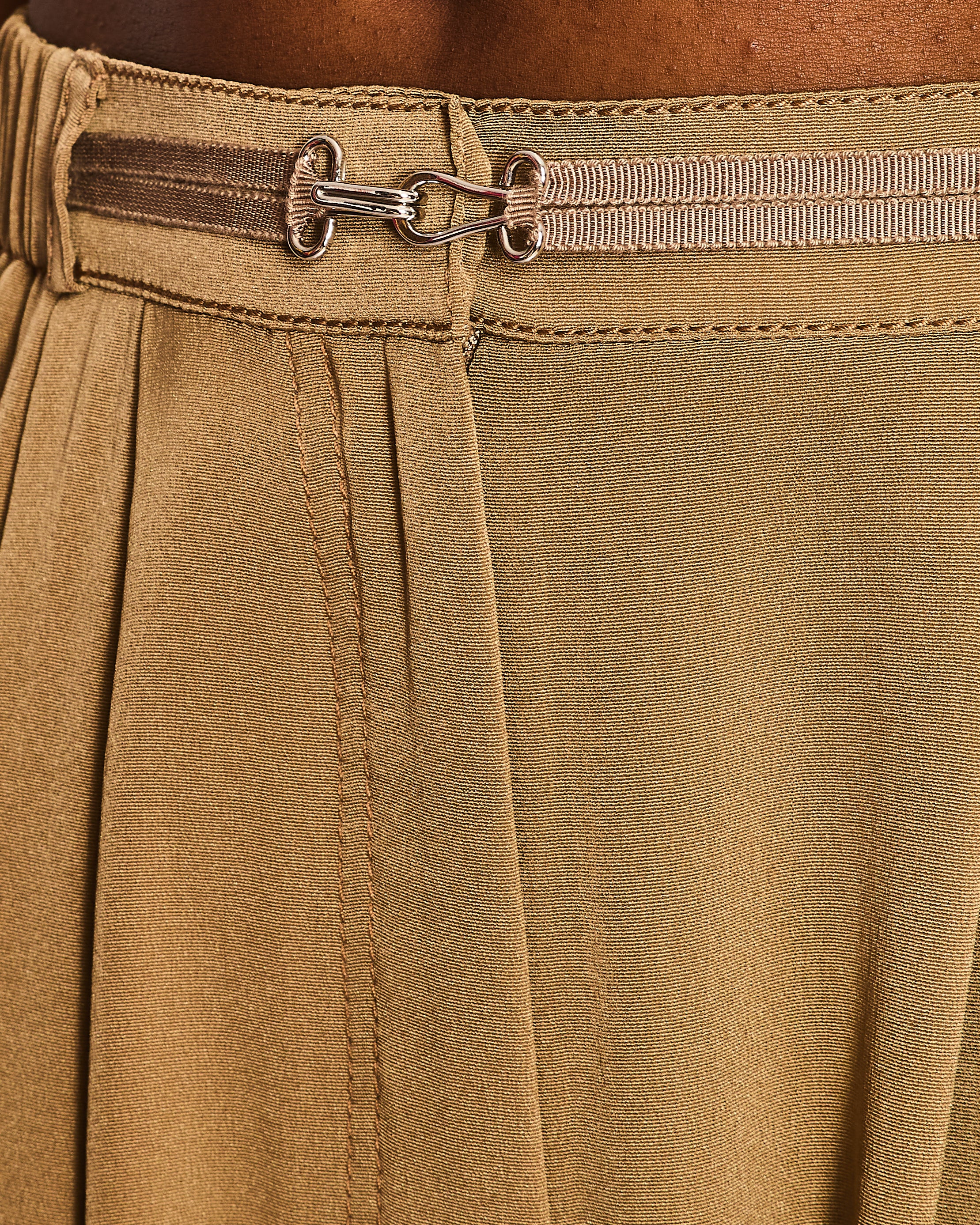 Lanvin Bronze Silk Straight Leg Trousers Size FR 38 (UK 10) - Image 4