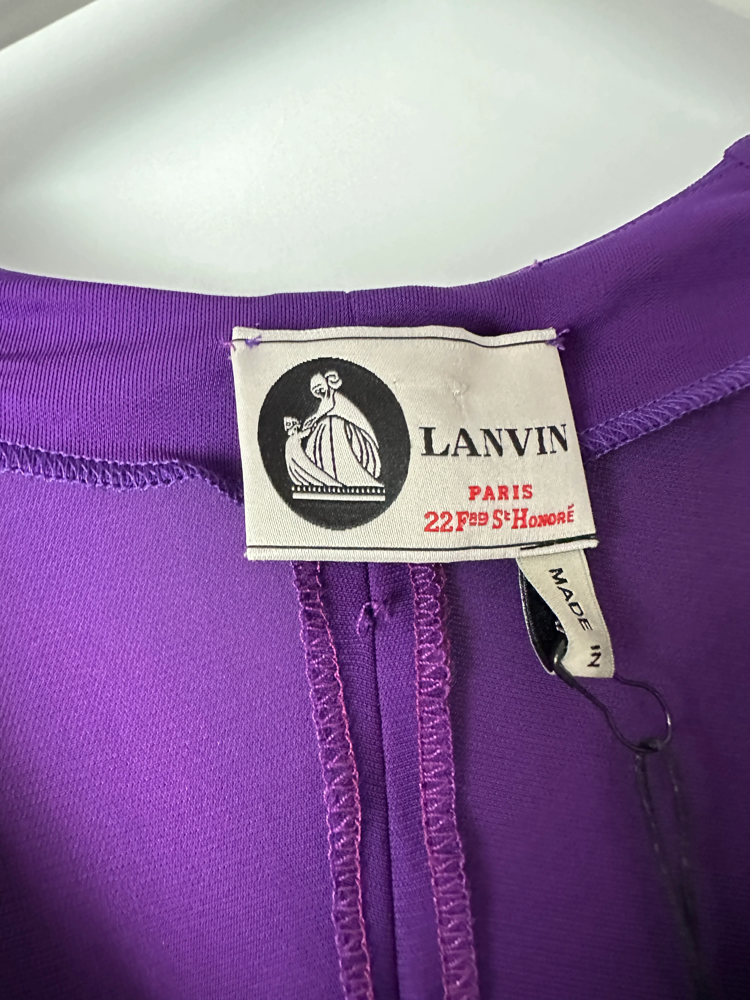 Lanvin Purple Midi Dress Size FR40 (UK 12) - Image 6