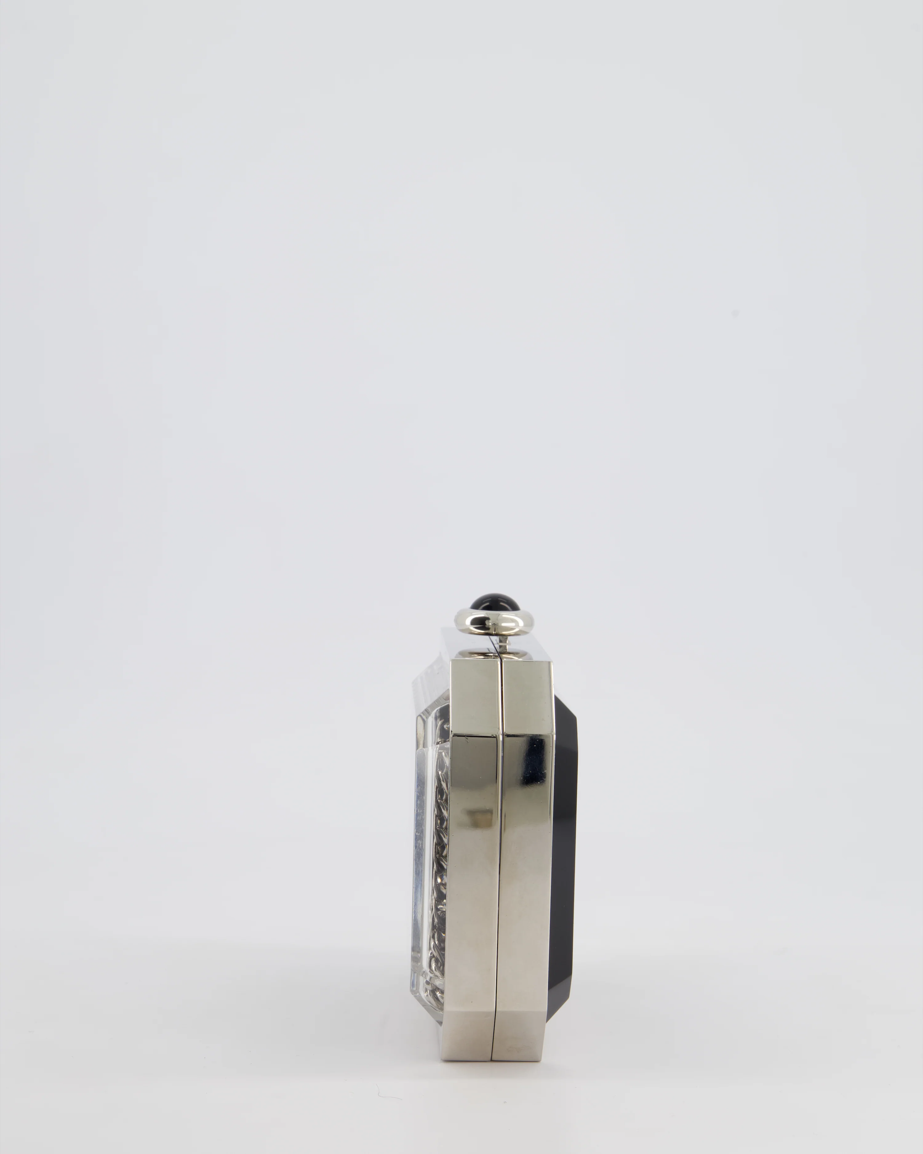 *Limited Edition* Chanel Silver, Black Minaudiere Plexiglass Clutch Bag - Image 7