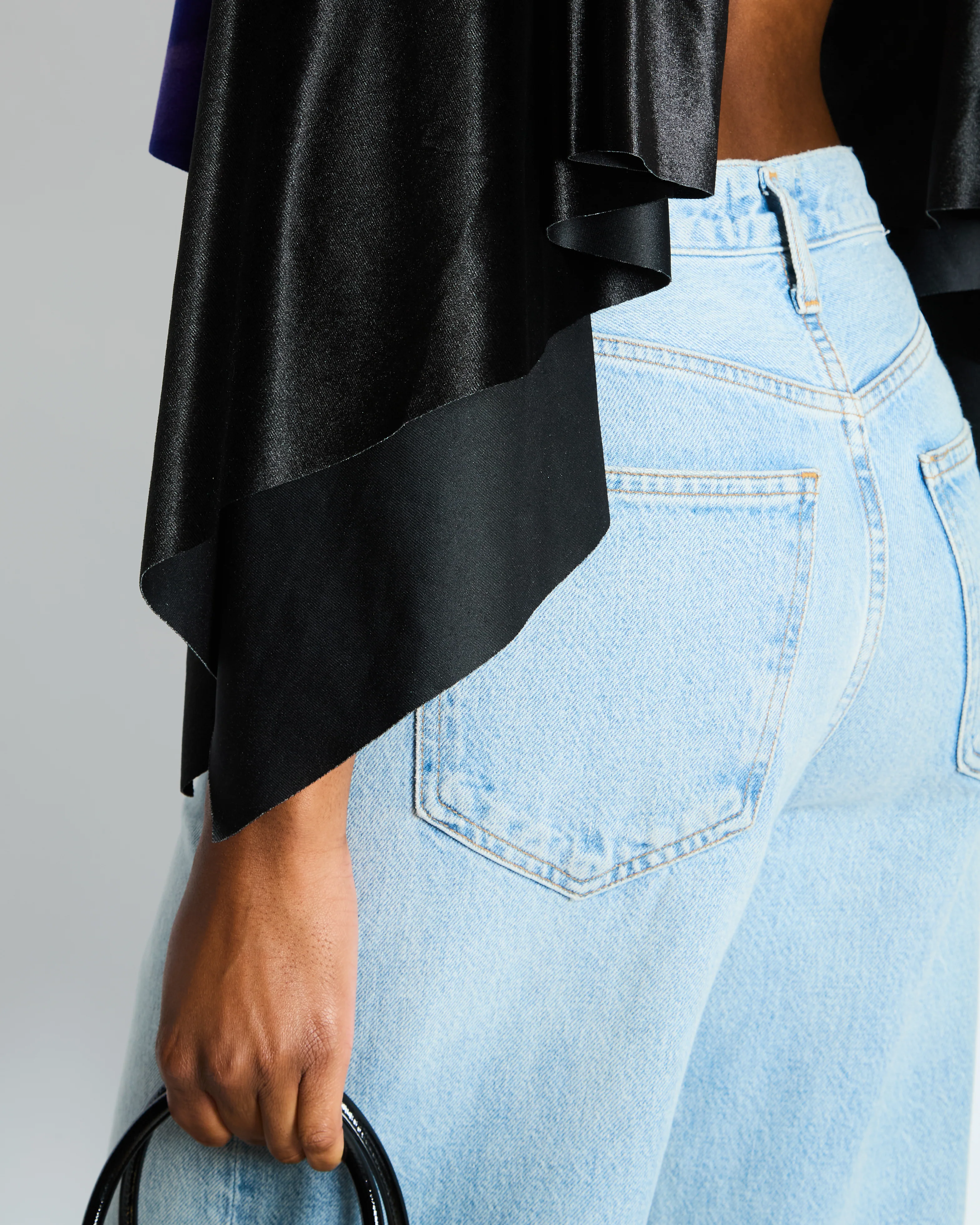 Loewe Black Purple Velvet Printed Draped Open Back Top Size FR 36 (UK 8) - Image 3