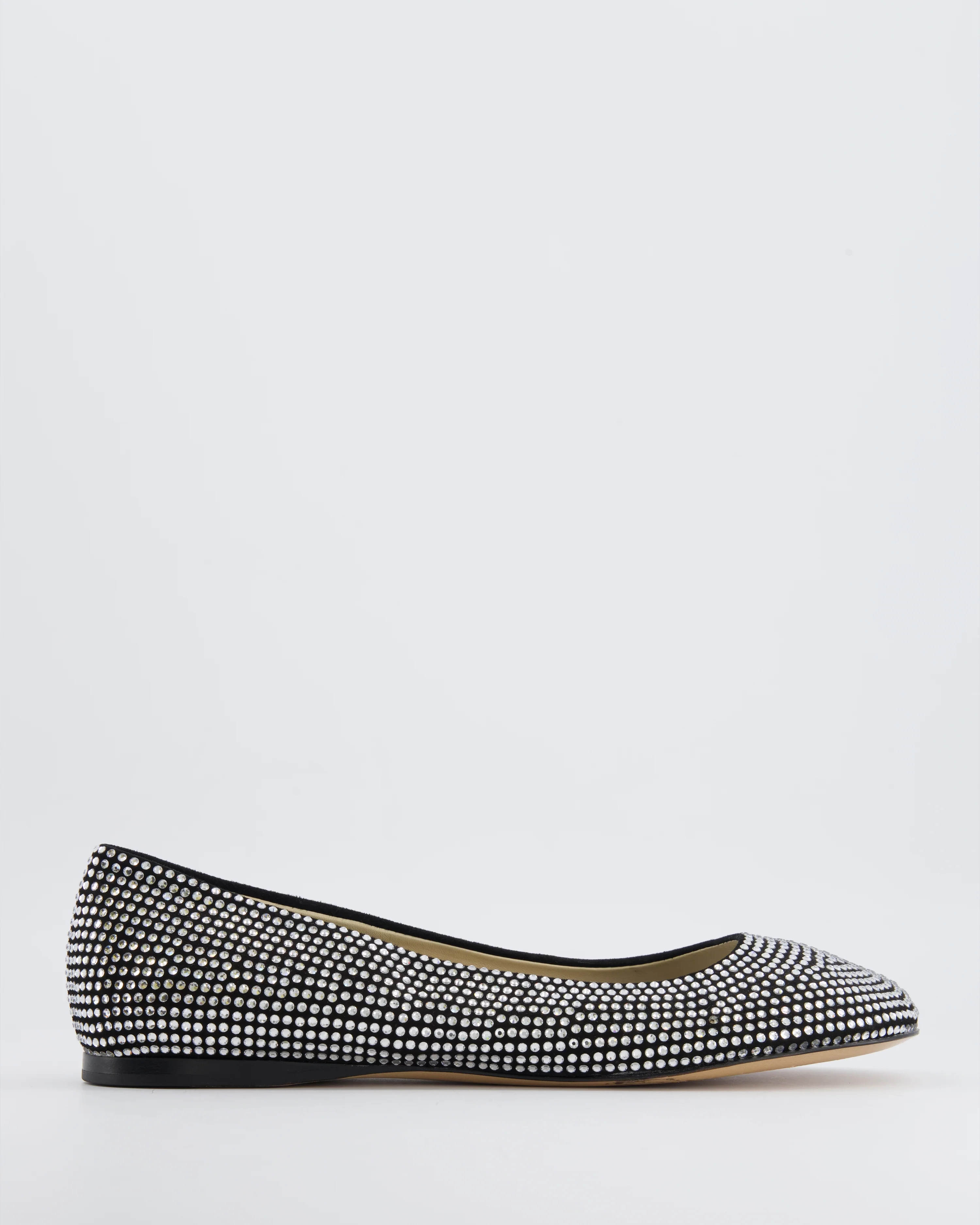 Loewe Black Suede Crystal Embellished Ballet Flats Size EU 39 RRP £1,200