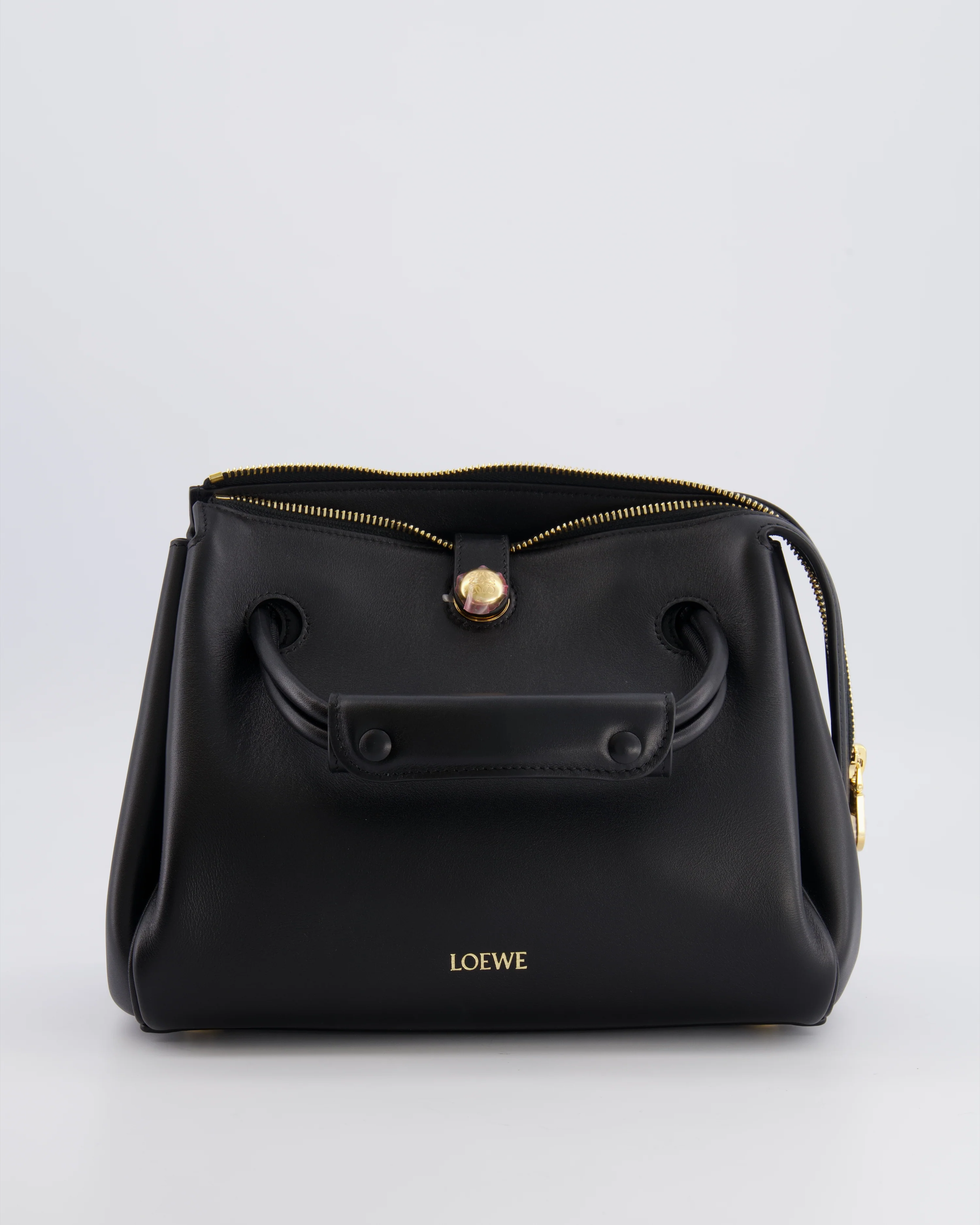 Loewe Black Supple Calfskin Small Madrid Bag with Gold Hardware RRP £3,650 - Image 3