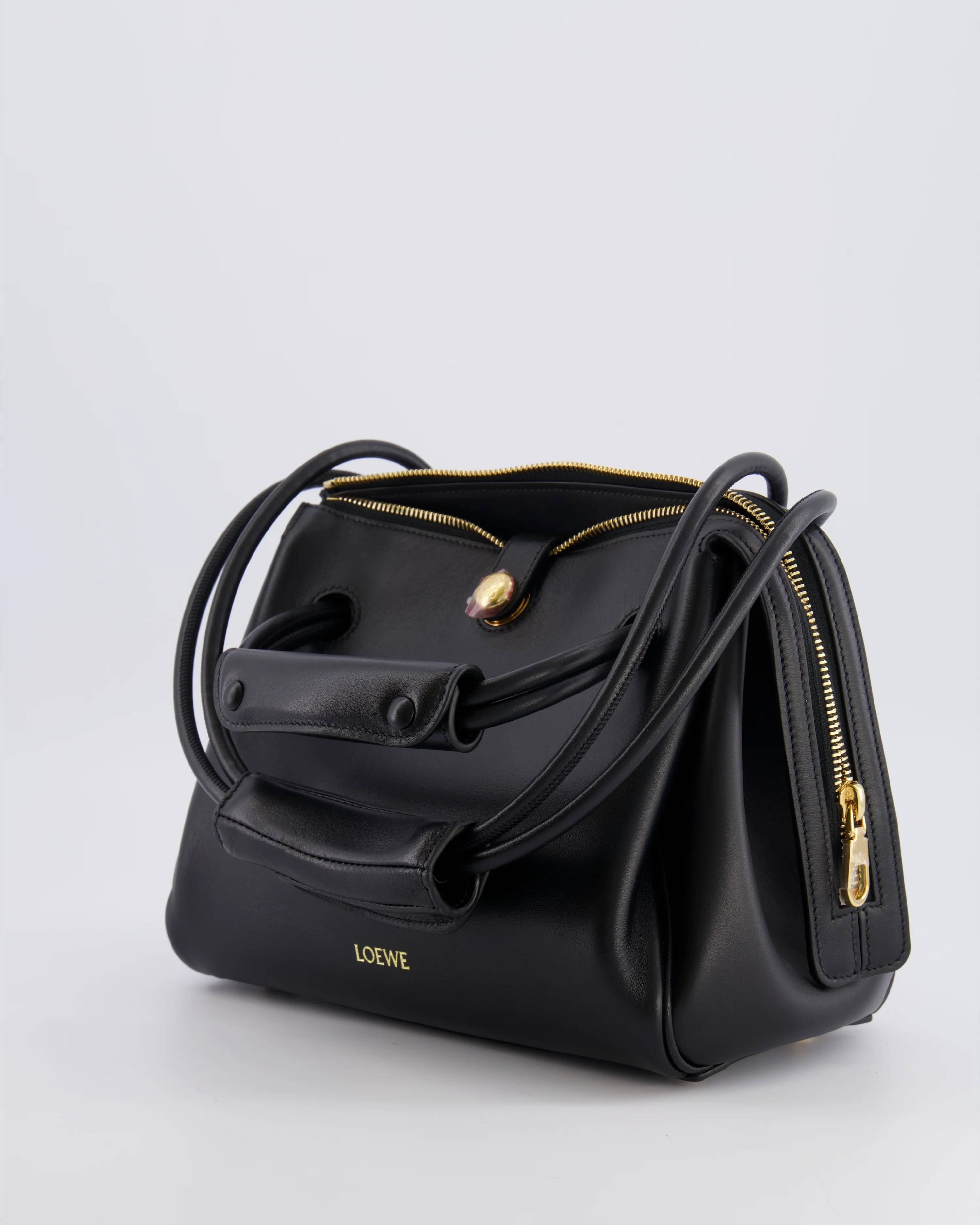 Loewe Black Supple Calfskin Small Madrid Bag with Gold Hardware RRP £3,650 - Image 6