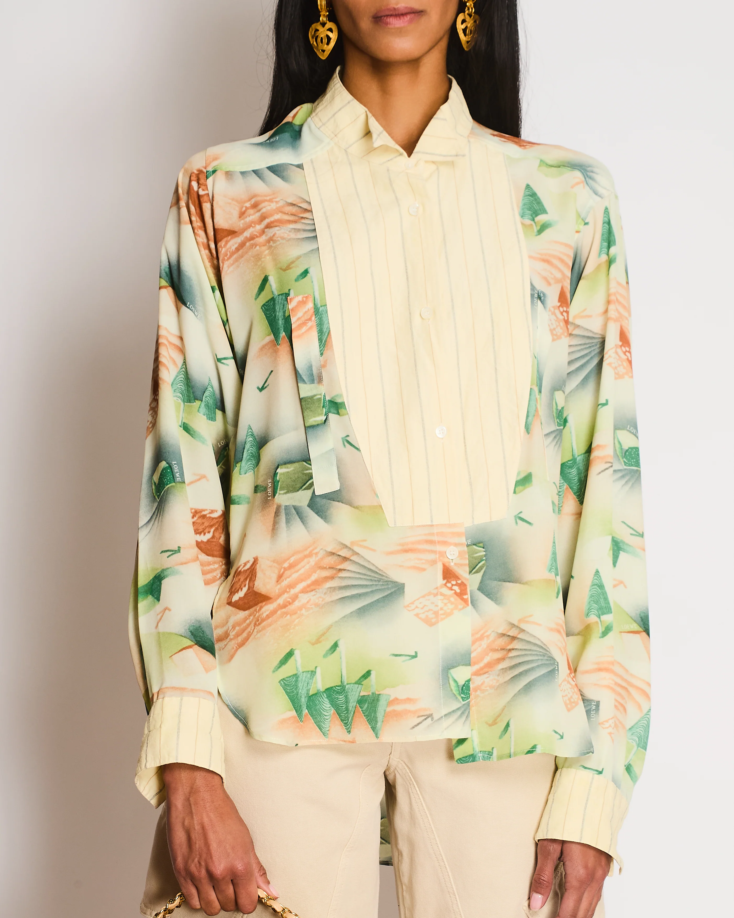 Loewe Green Forest Logo Print Button Down Shirt Size S (UK 8) - Image 2