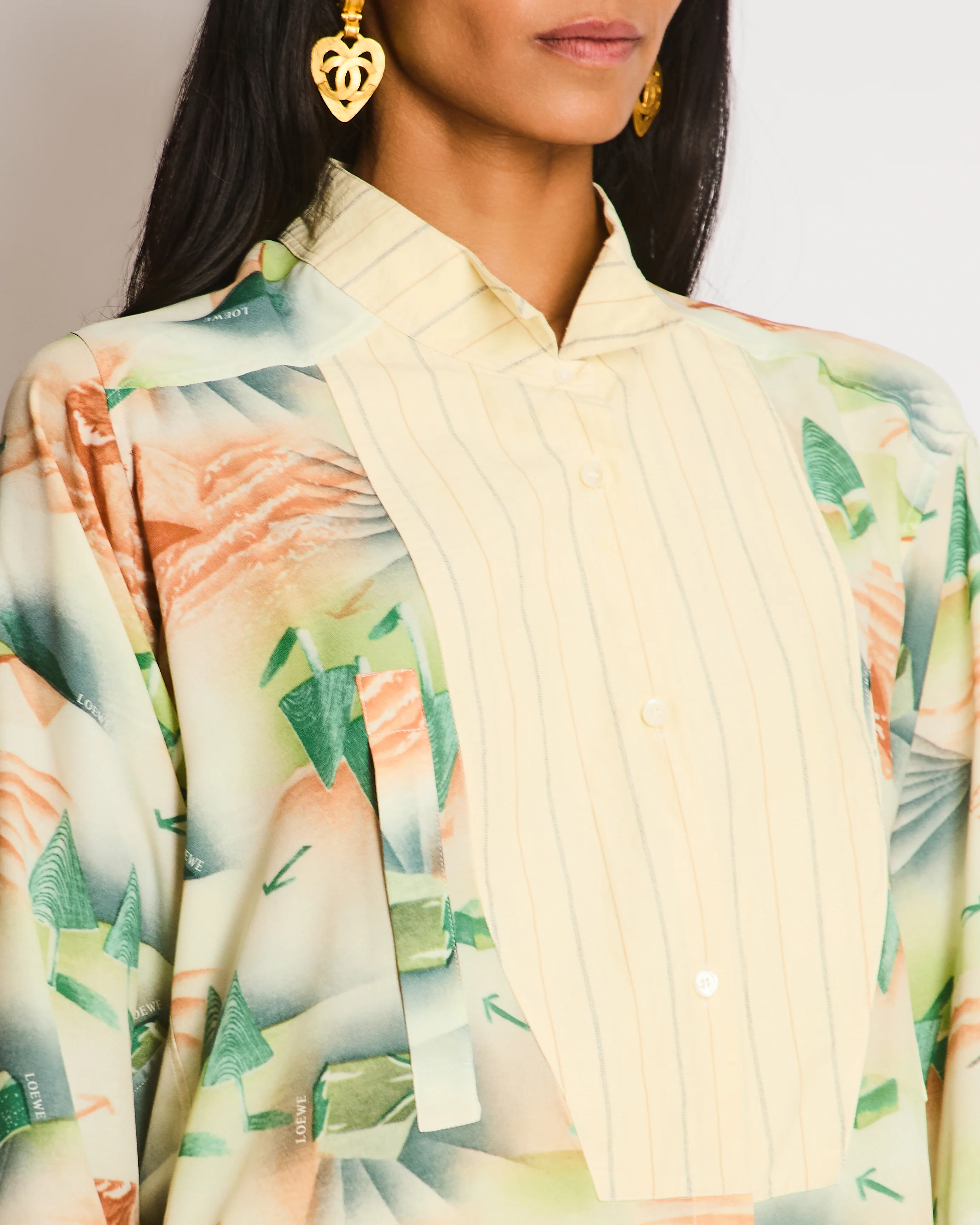 Loewe Green Forest Logo Print Button Down Shirt Size S (UK 8) - Image 3