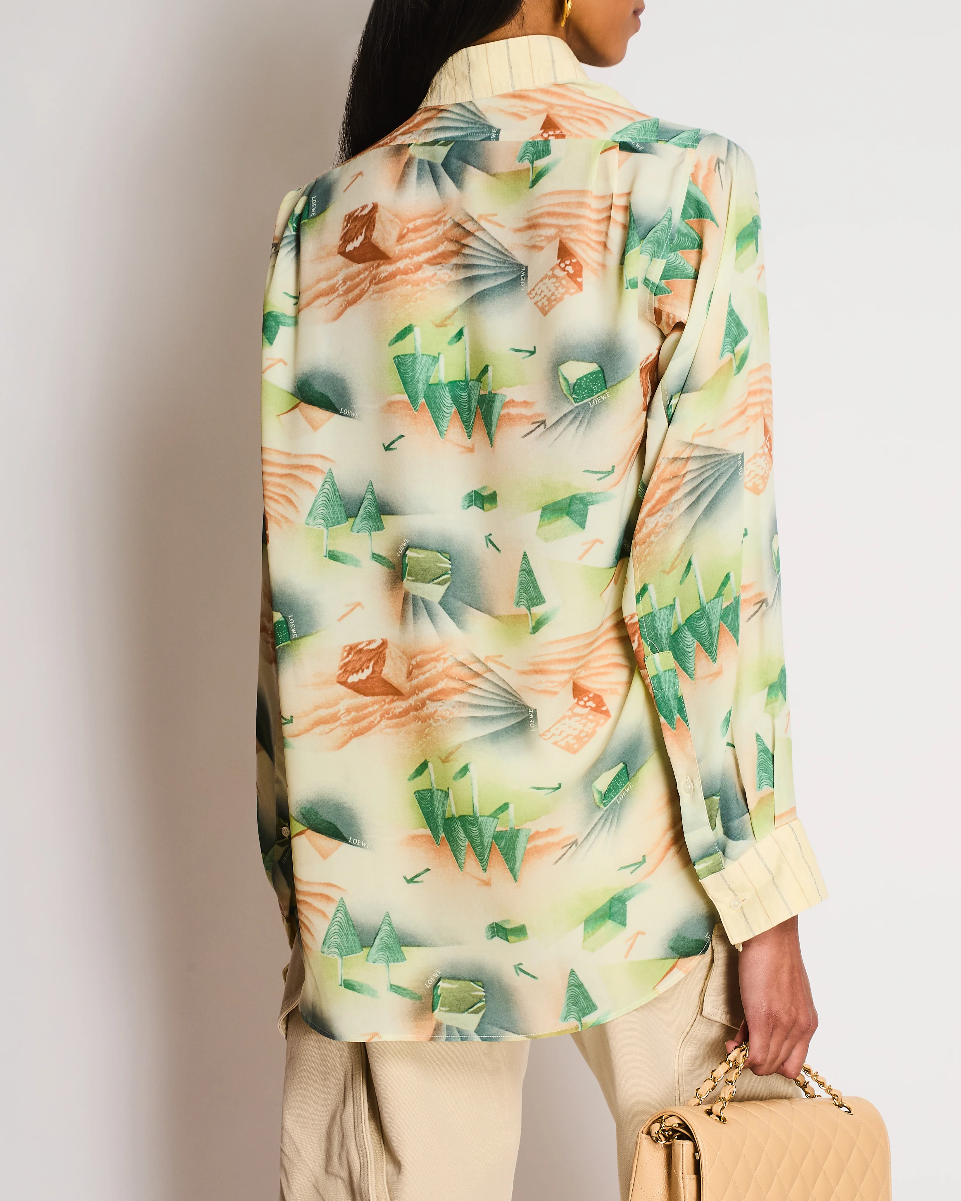 Loewe Green Forest Logo Print Button Down Shirt Size S (UK 8) - Image 5