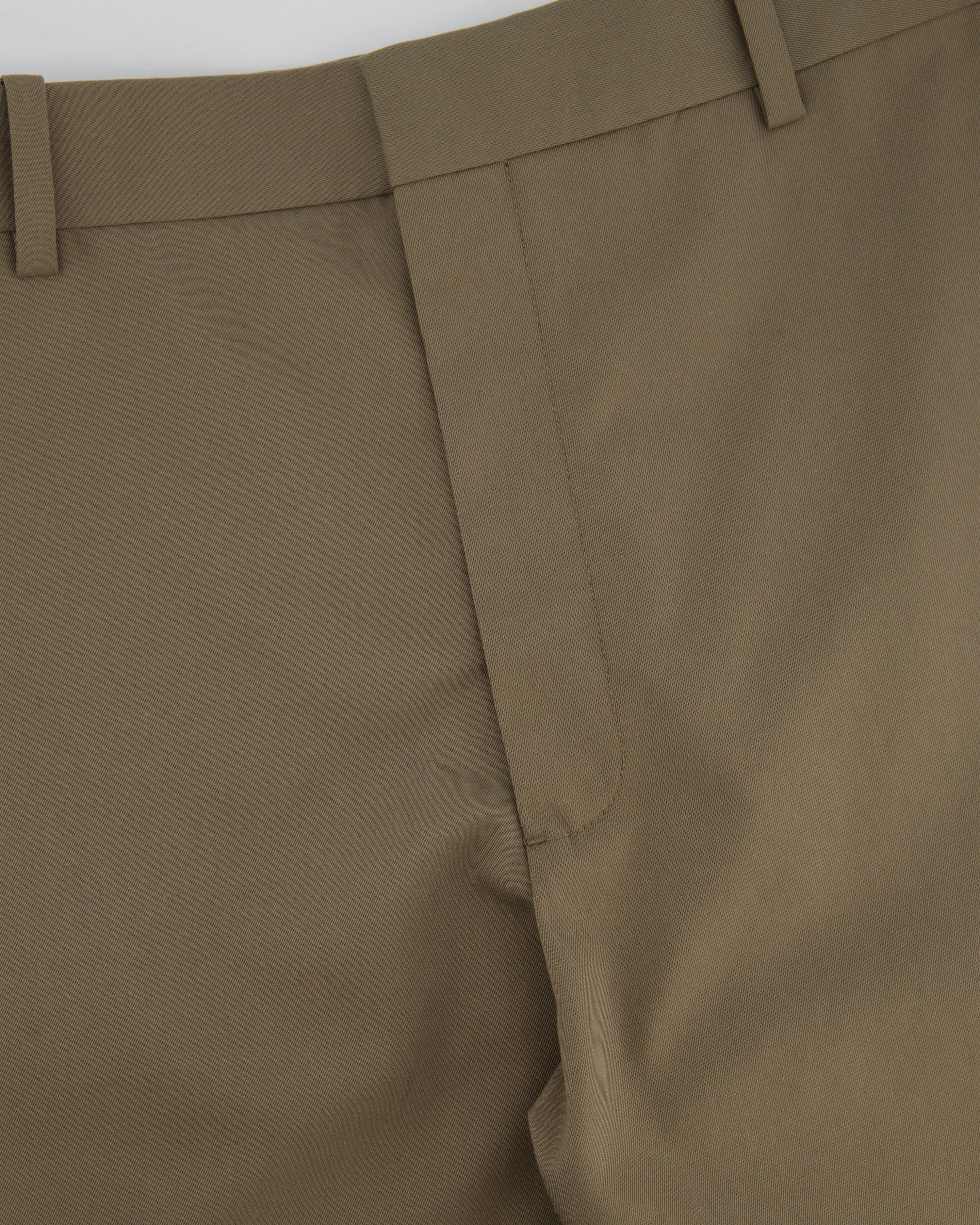 Loewe Khaki Wool Tapered Trousers with Back Pocket Size FR 42 (UK 14) - Image 2