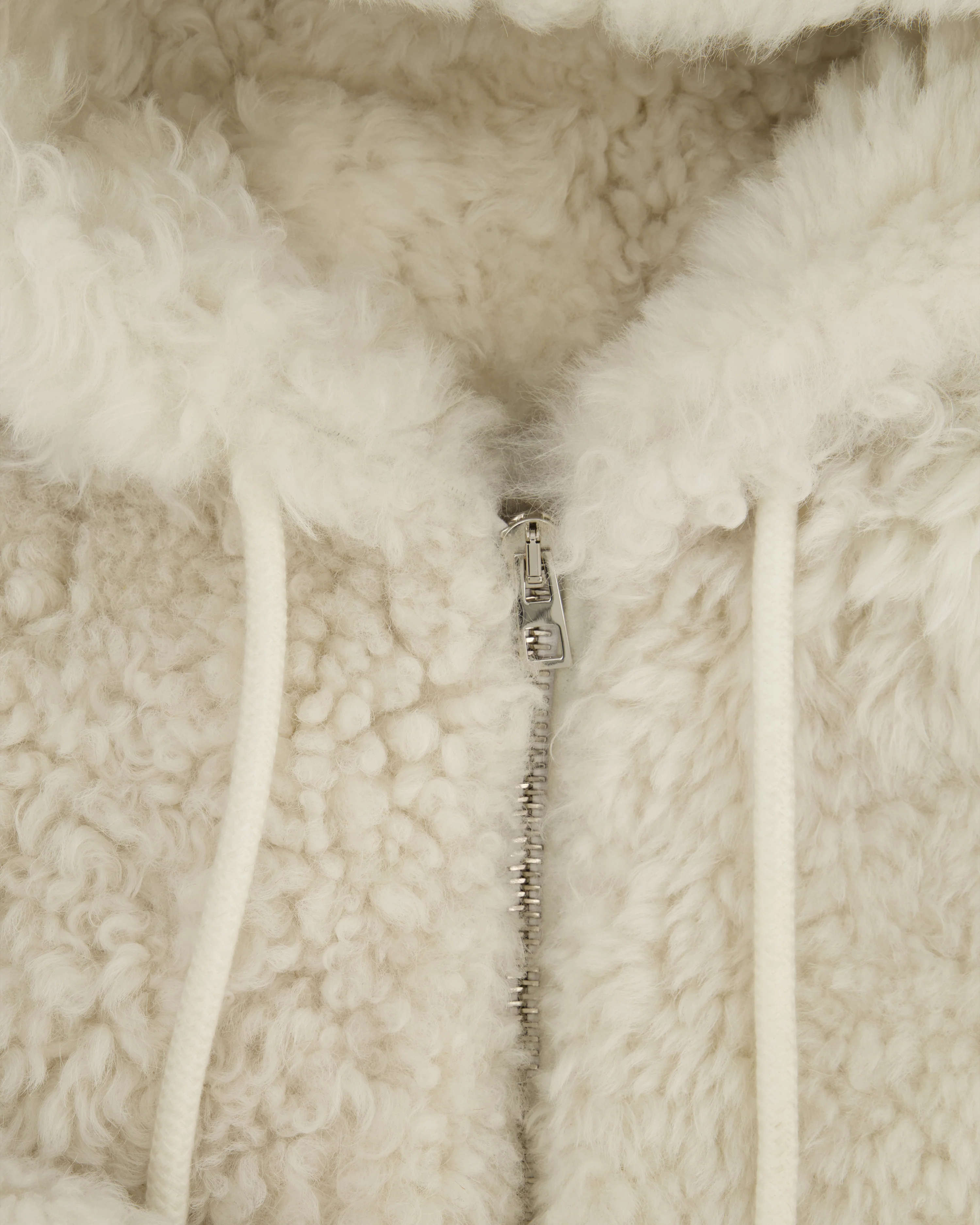 Loewe White Hooded Shearling Bomber Jacket Size FR 38 (UK 10) - Image 7