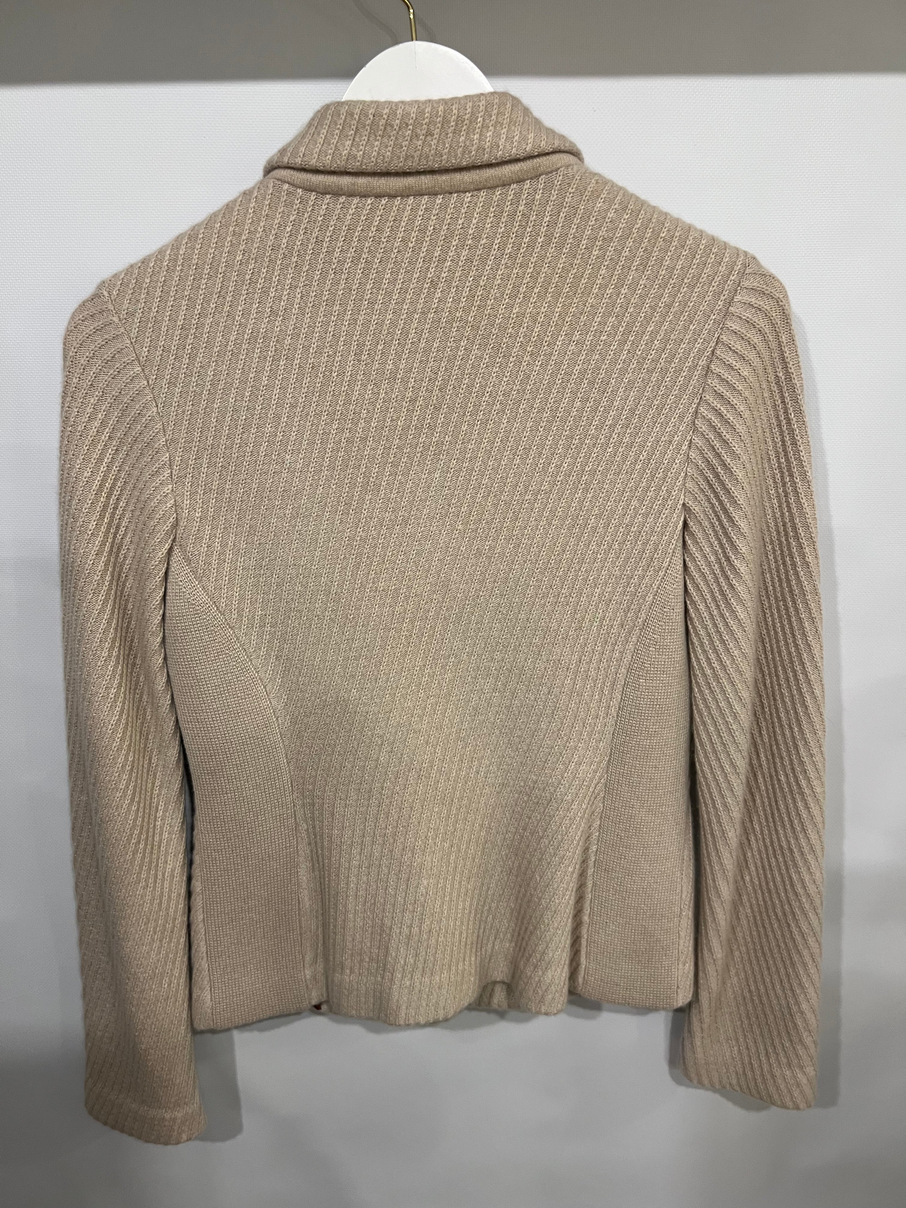 Loro Piana Beige Baby Cashmere Knitted Blazer Jacket with Beige Buttons Size IT 38 (UK 6) - Image 8
