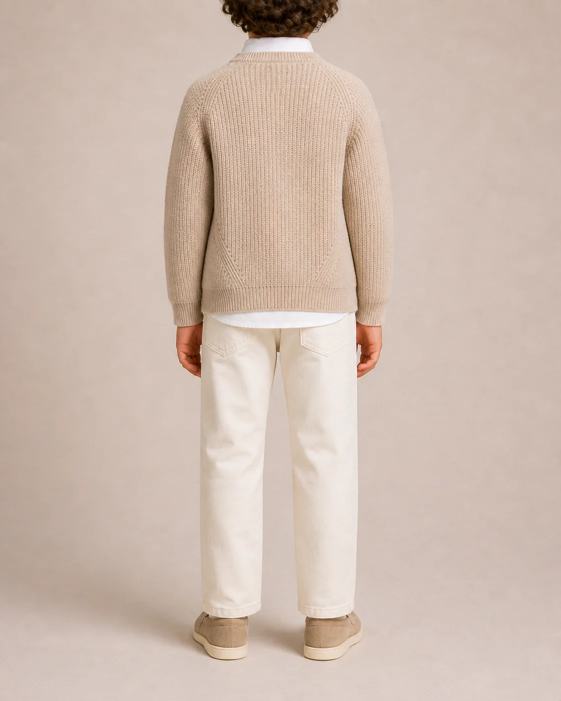 Loro Piana Kids Beige Cashmere Knit Long-Sleeve Jumper Size 8 years RRP £585 - Image 2