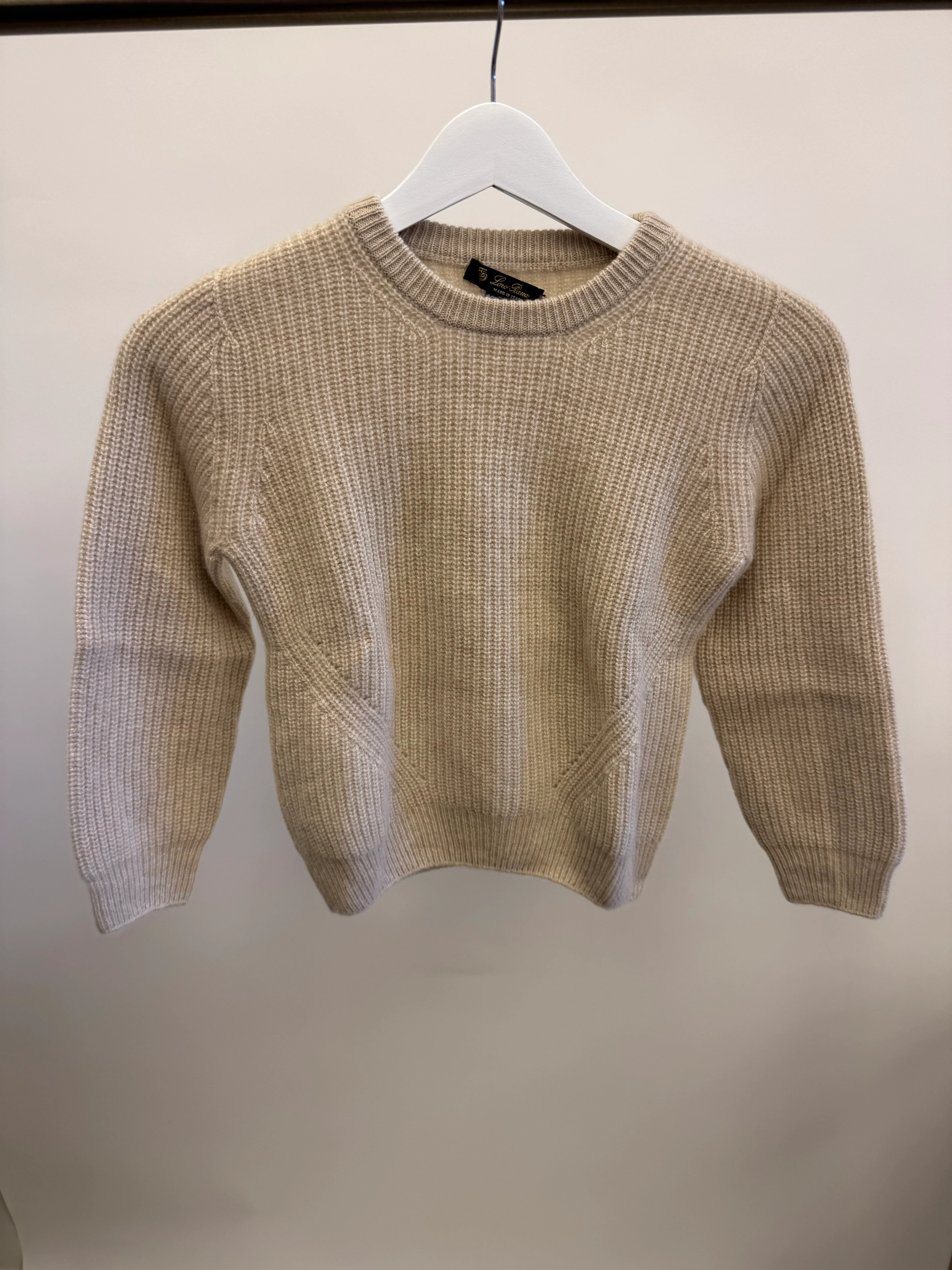 Loro Piana Kids Beige Cashmere Knit Long-Sleeve Jumper Size 8 years RRP £585 - Image 3