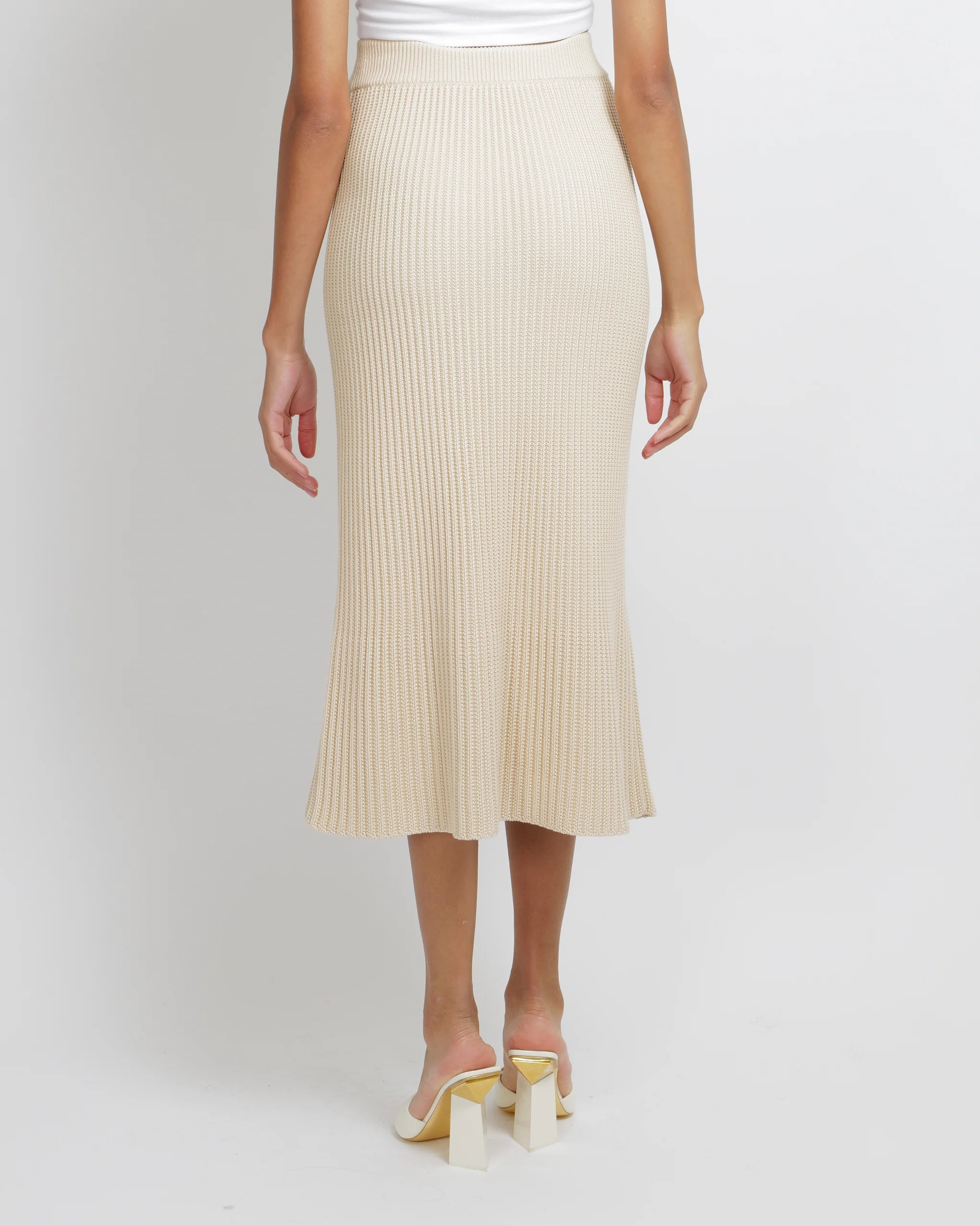 Loro Piana Beige Silk Knitted Maxi Skirt Size S (UK 8) - Image 3