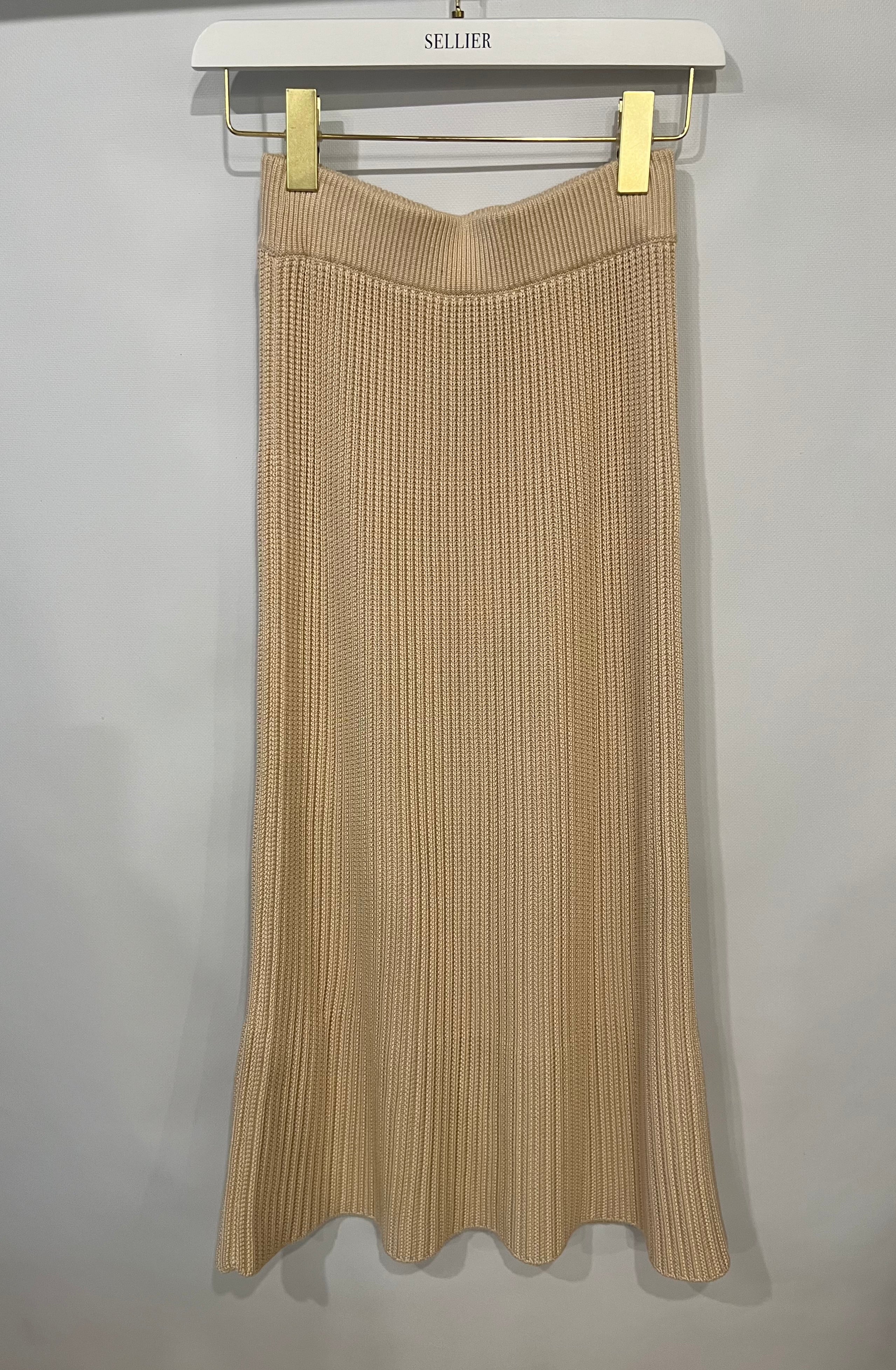 Loro Piana Beige Silk Knitted Maxi Skirt Size S (UK 8) - Image 5