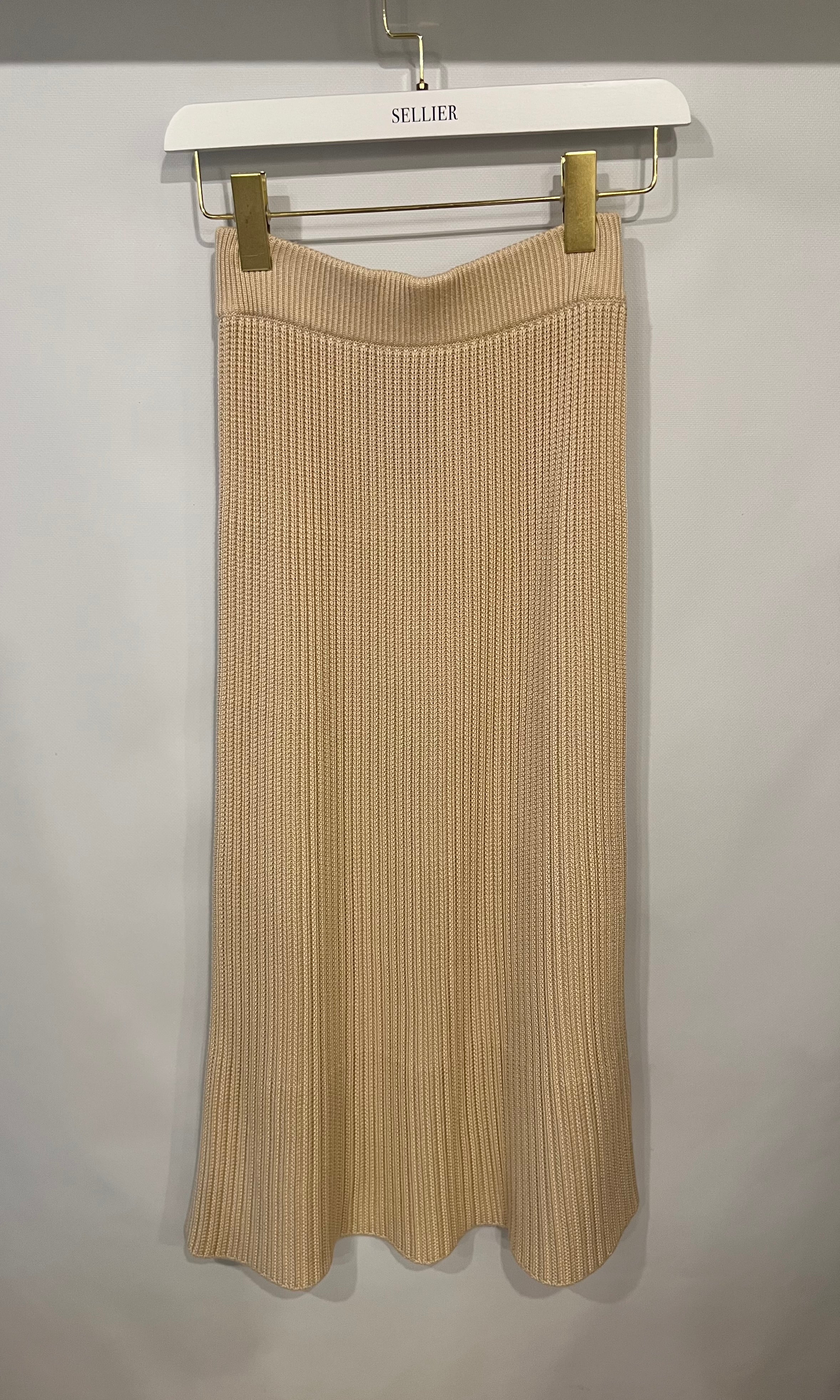 Loro Piana Beige Silk Knitted Maxi Skirt Size S (UK 8) - Image 6