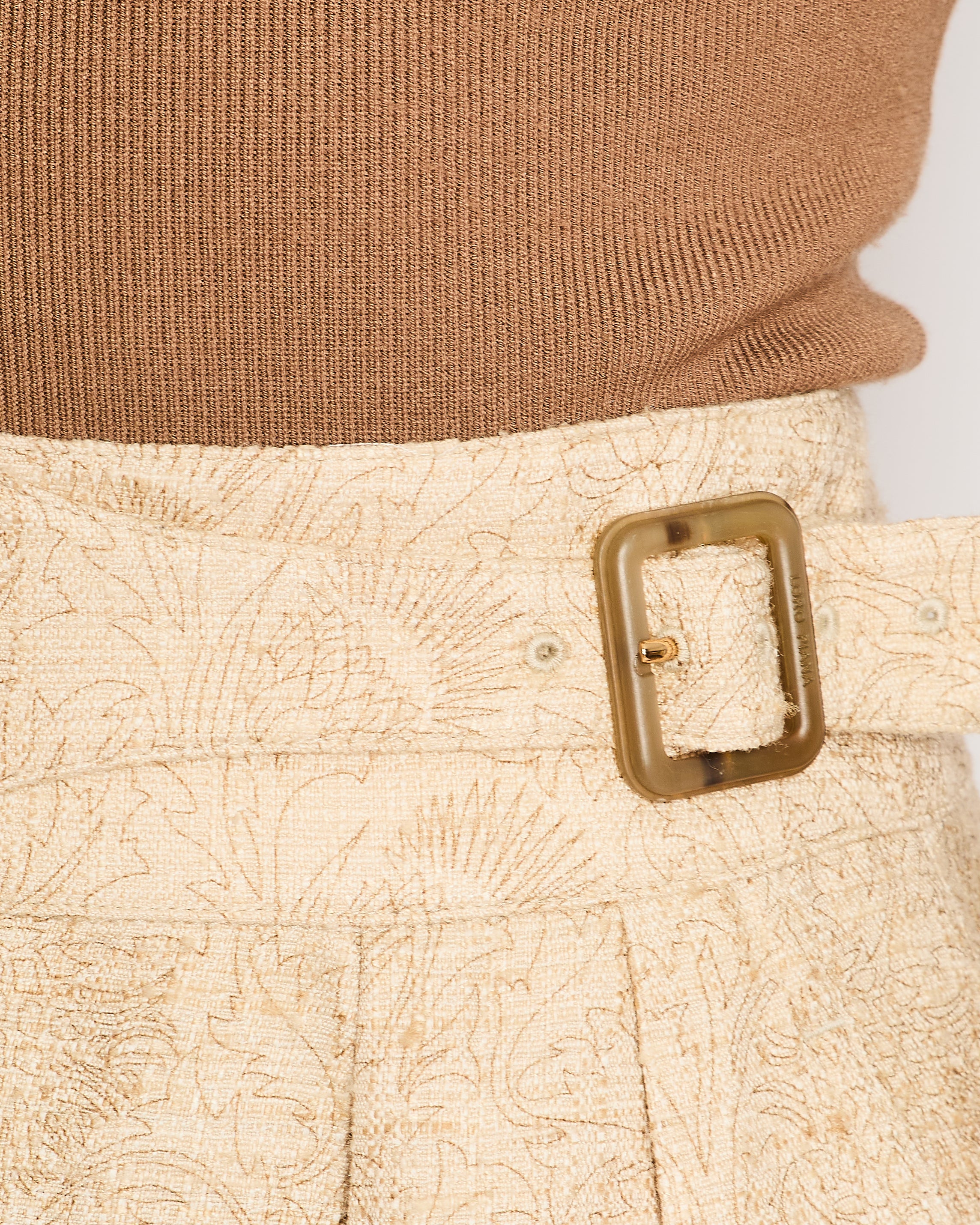 Loro Piana Beige Spagna Jacket with Matching High-Waisted Shorts Size IT 38 (UK 6) - Image 3