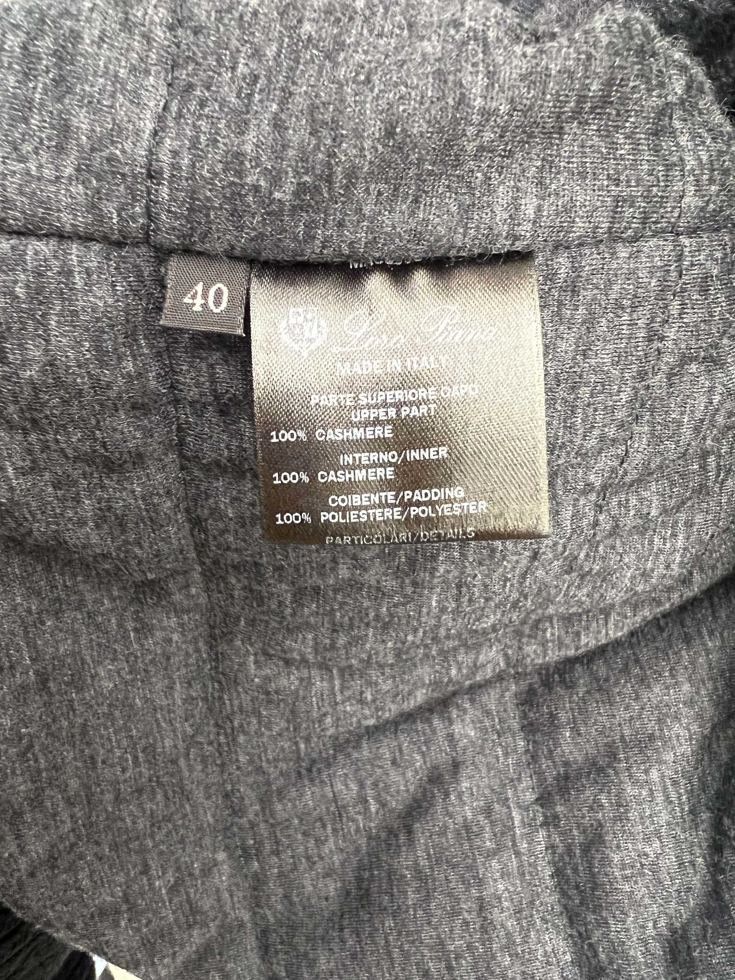 Loro Piana Black and Grey Cashmere Hooded Zip Jacket Size IT 40 (UK 8) - Image 13