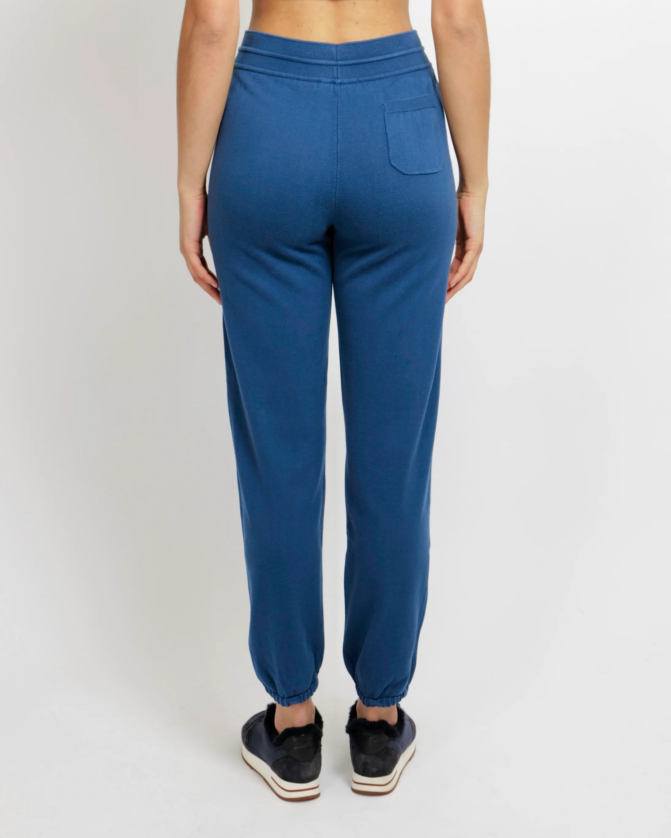 Loro Piana Blue Sweatpants with Back Pocket and Drawstring and Silver Logo Detail Size IT 40 (UK 8) - Image 3