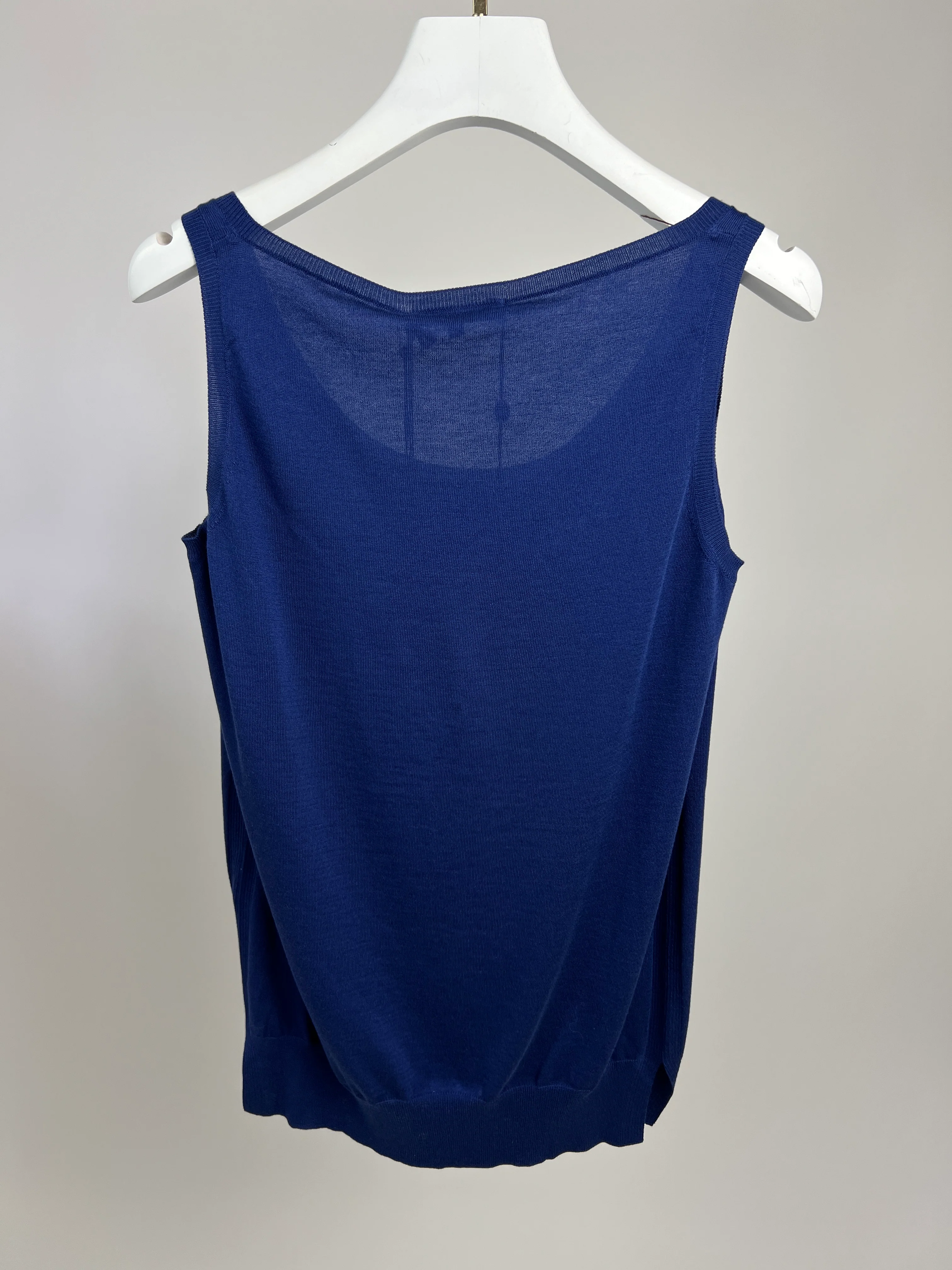 Loro Piana Blue Silk Blend Tank Top Size IT 40 (UK 8) - Image 5