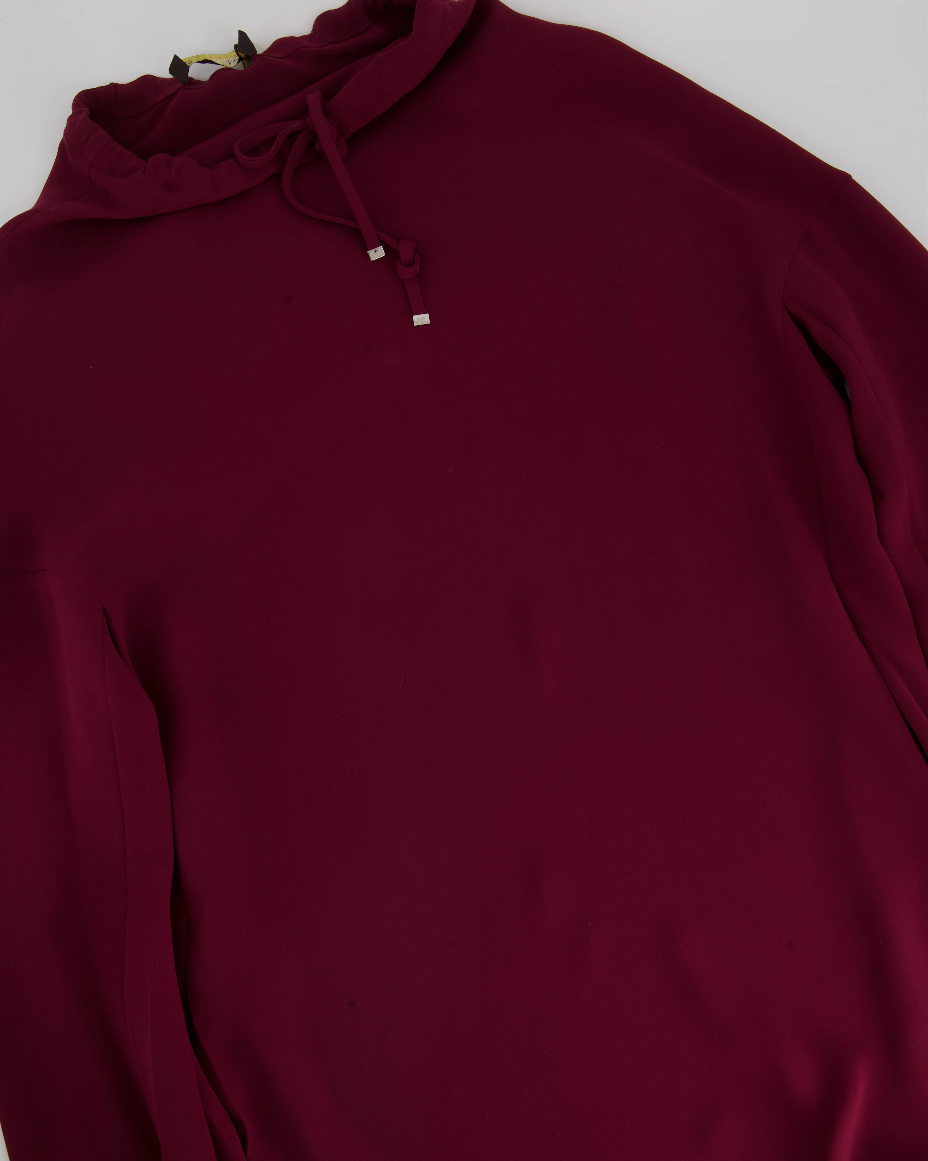 Loro Piana Burgundy Silk Drawstring Tunic Dress - Image 3