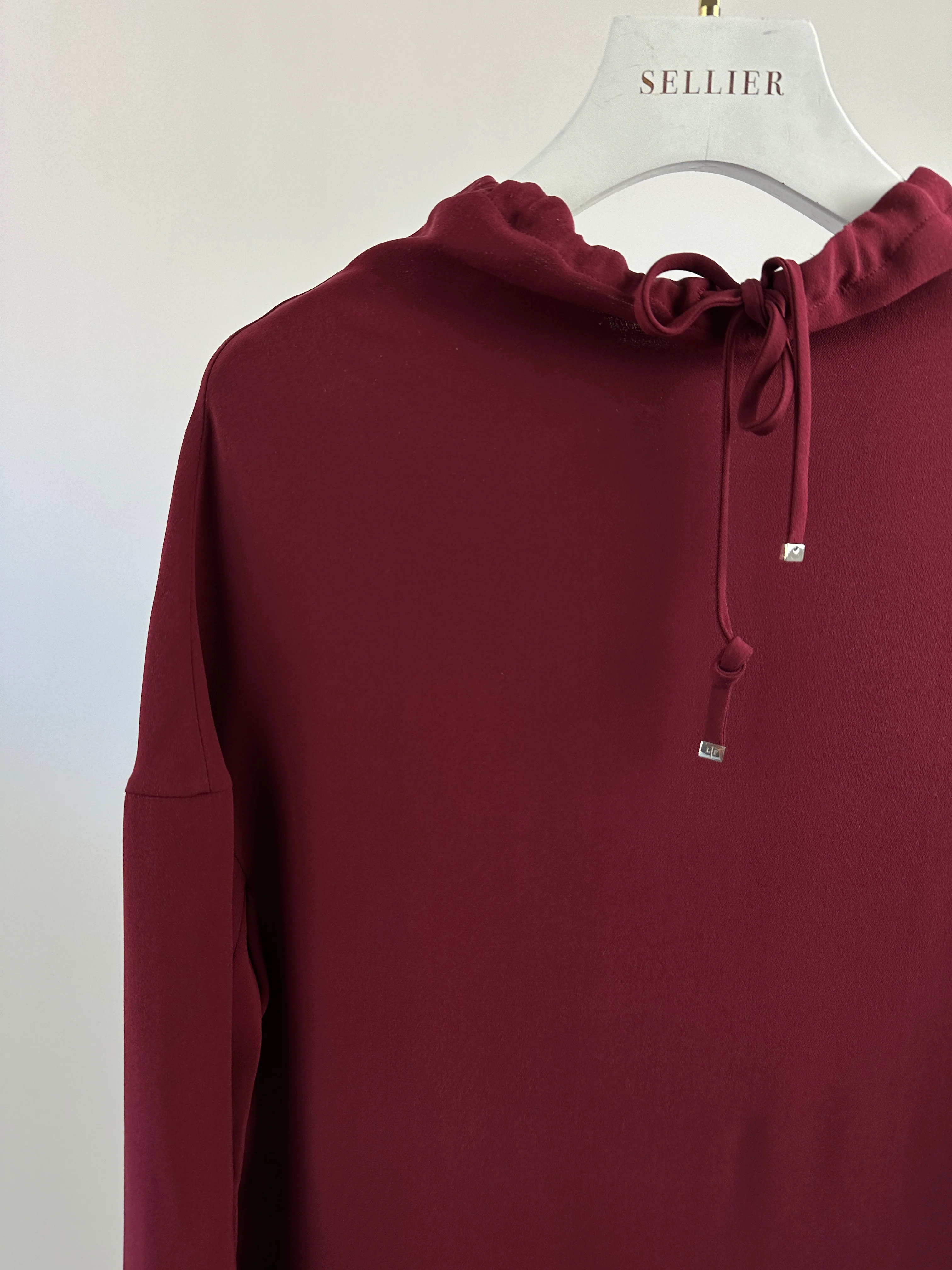 Loro Piana Burgundy Silk Drawstring Tunic Dress - Image 6