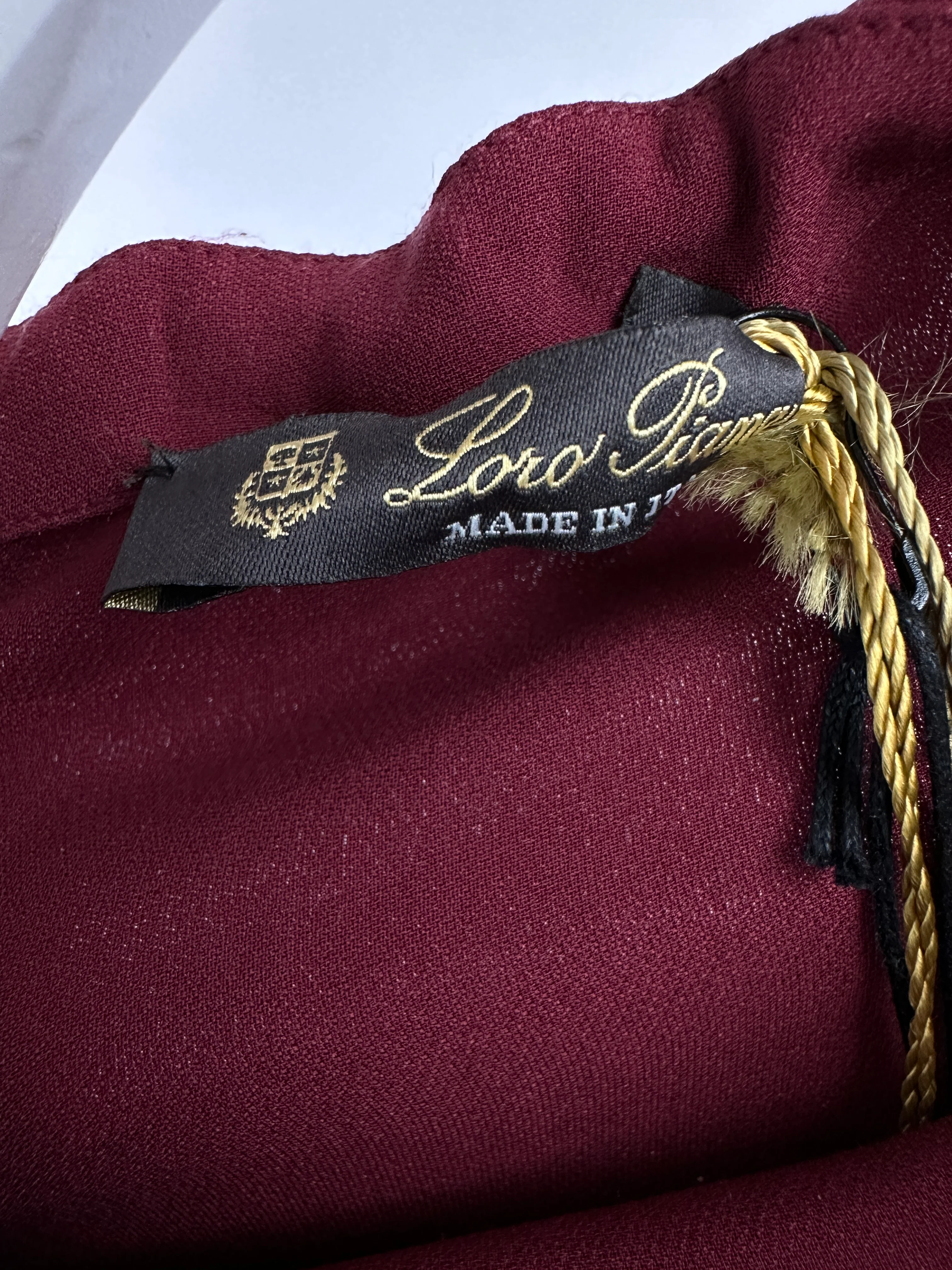 Loro Piana Burgundy Silk Drawstring Tunic Dress - Image 7