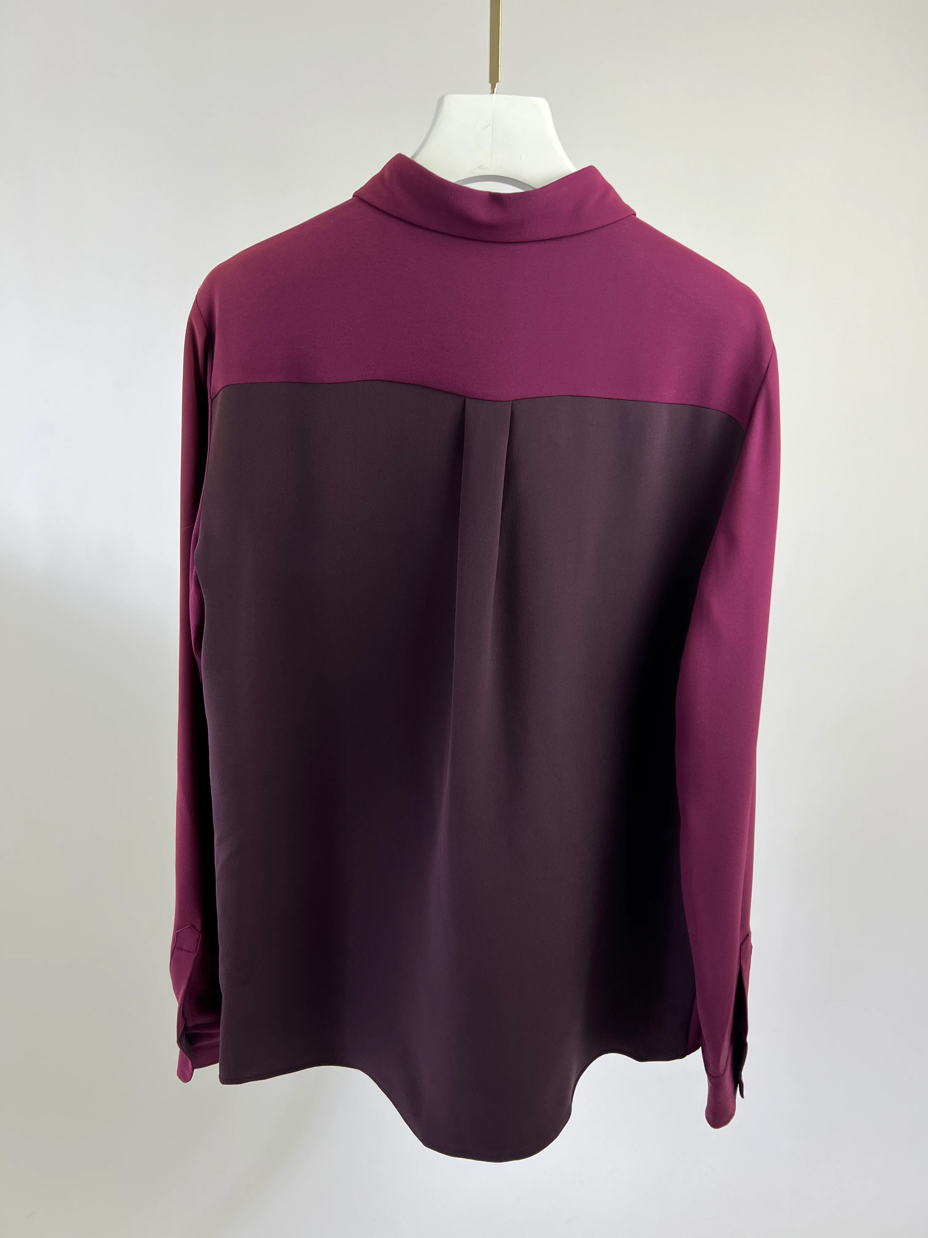 Loro Piana Burgundy Silk Tailored Shirt Size IT 44 ( UK 12) - Image 4