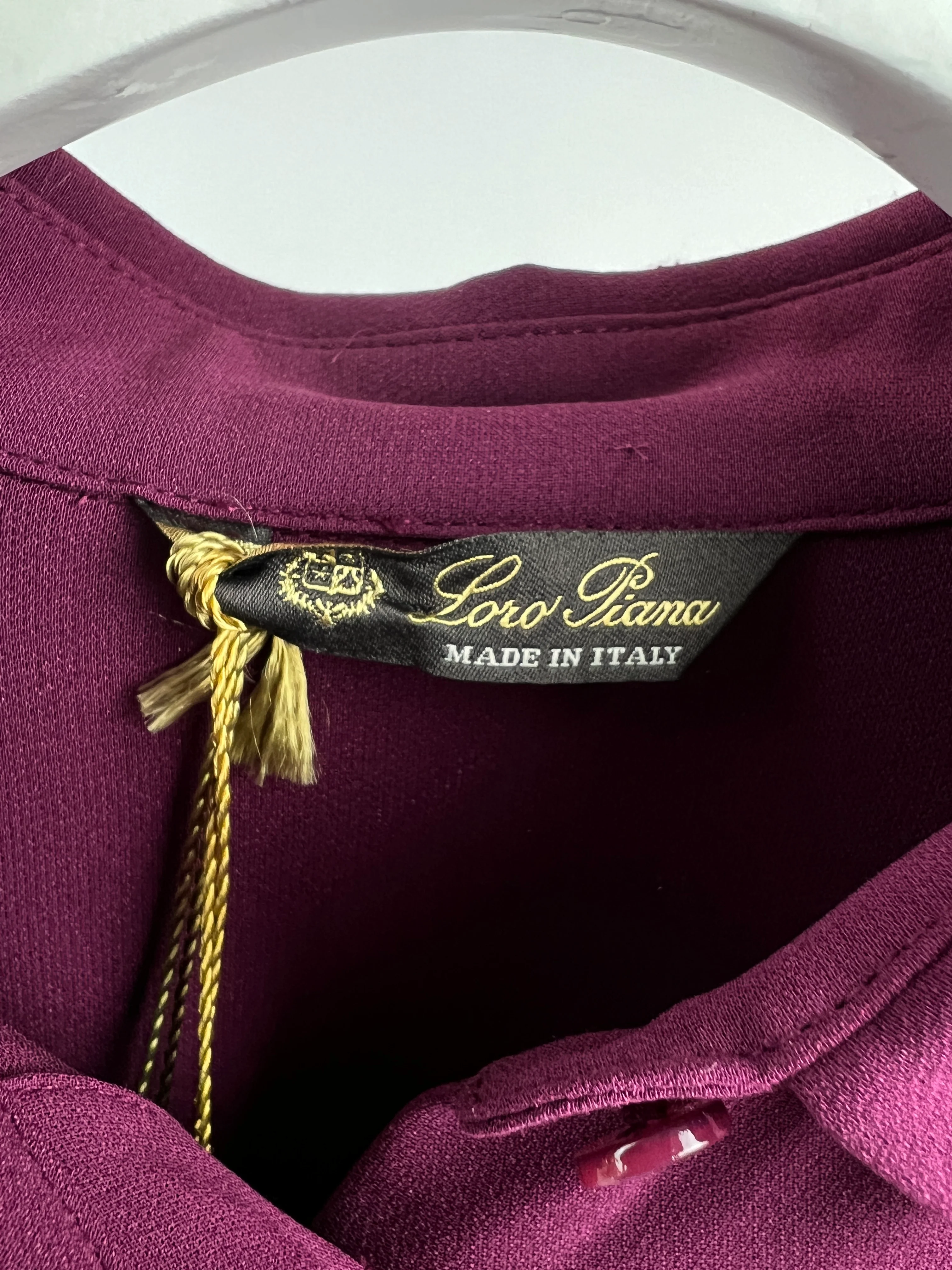 Loro Piana Burgundy Silk Tailored Shirt Size IT 44 ( UK 12) - Image 5
