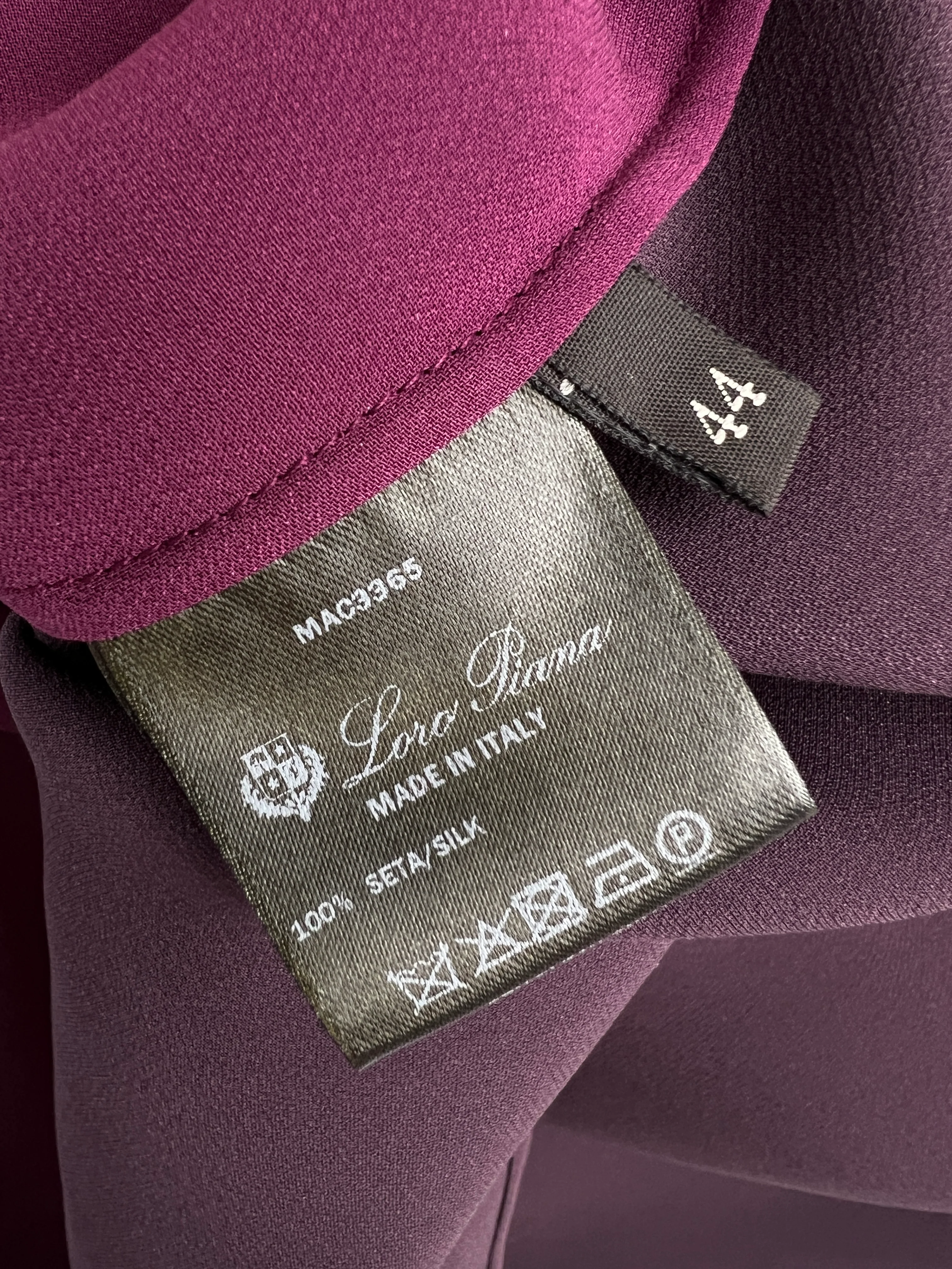 Loro Piana Burgundy Silk Tailored Shirt Size IT 44 ( UK 12) - Image 6
