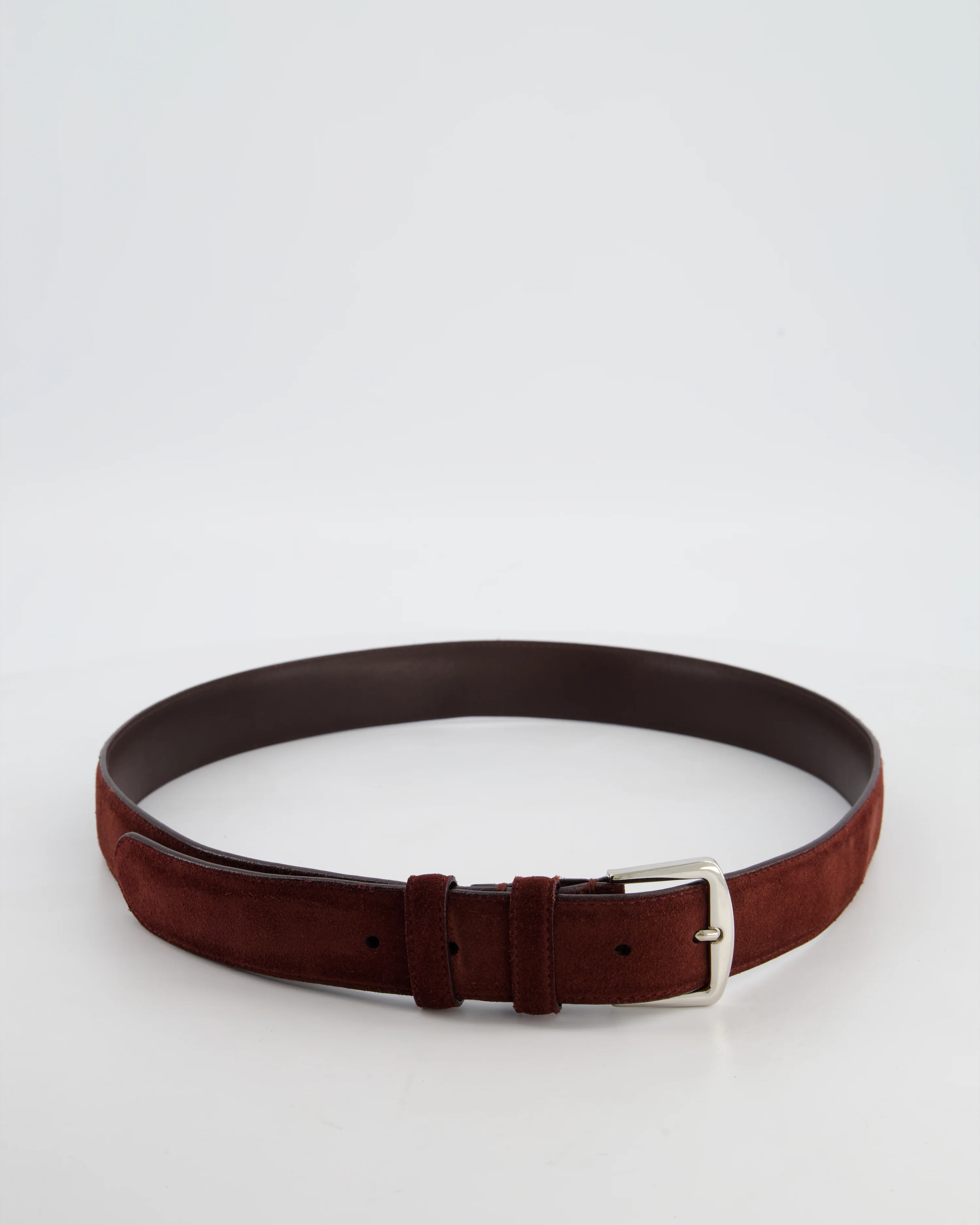 Loro Piana Menswear Burgundy Suede Belt Size 100cm - Image 2